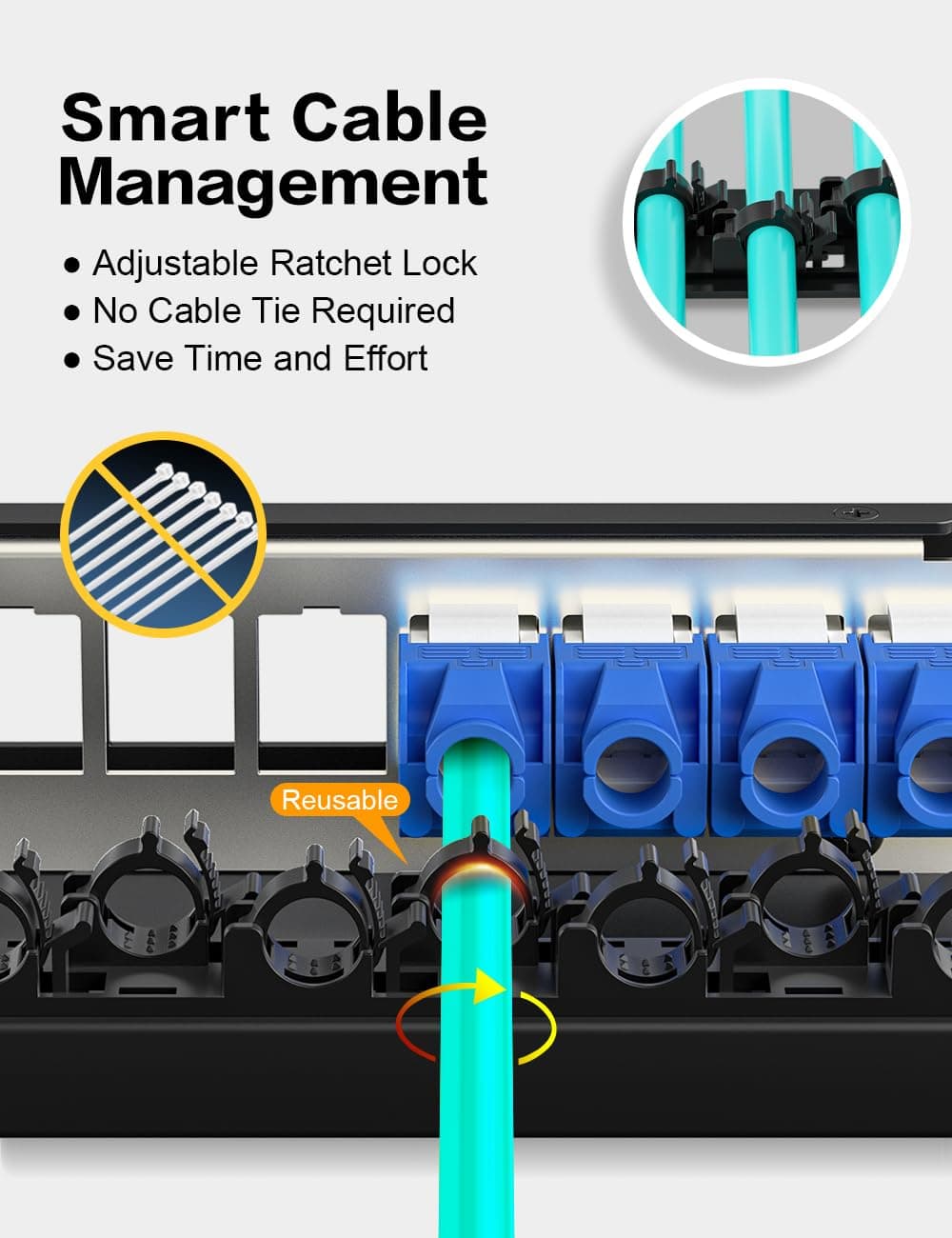 Enmane Patch Panel 12 Port Blank Keystone Patch Panel STP&UTP Compatible with LC - Thumbnail 3