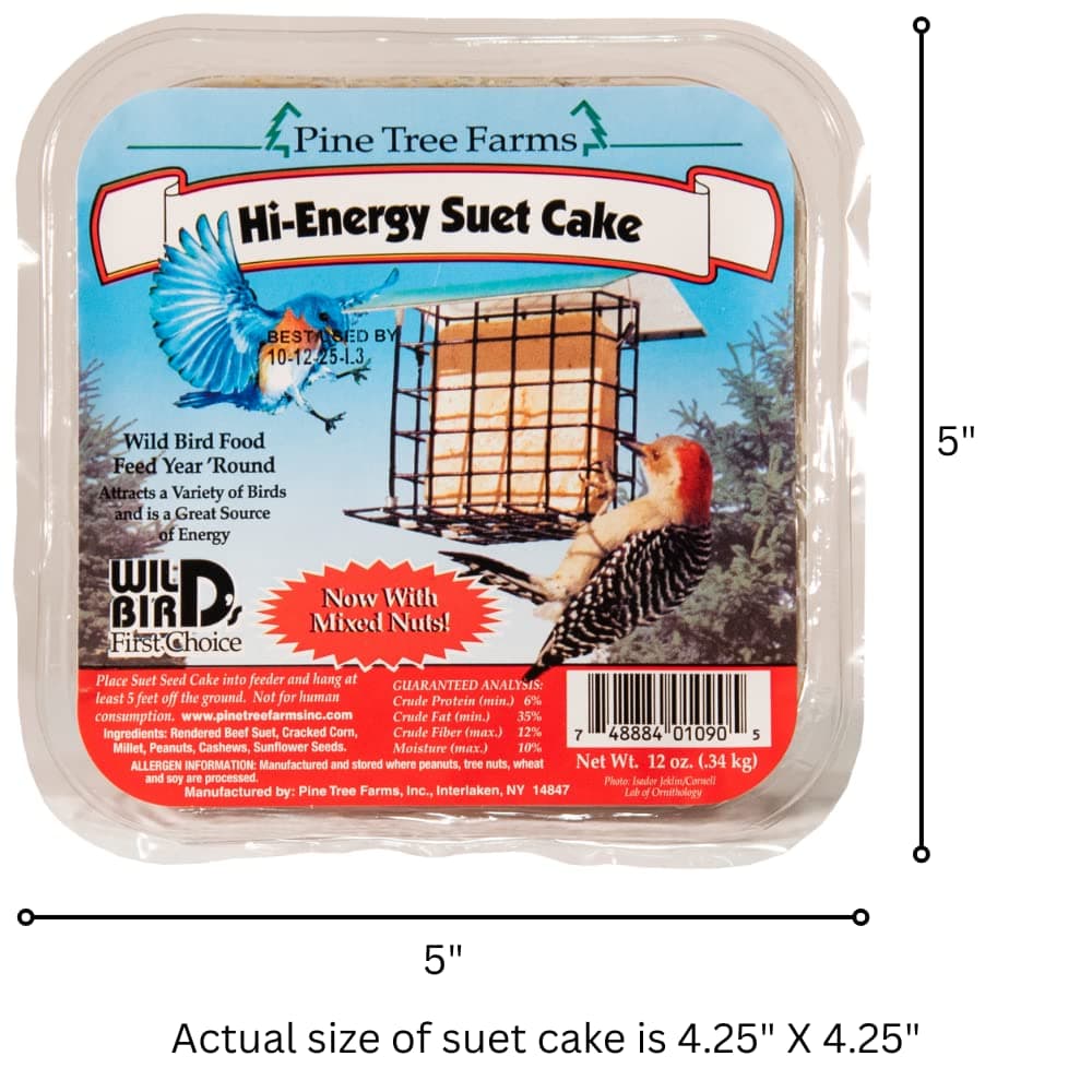 Pine Tree Farms Hi-Energy Suet Cake Wild Bird Food 12 oz. (6-Pack)6 - Thumbnail 3