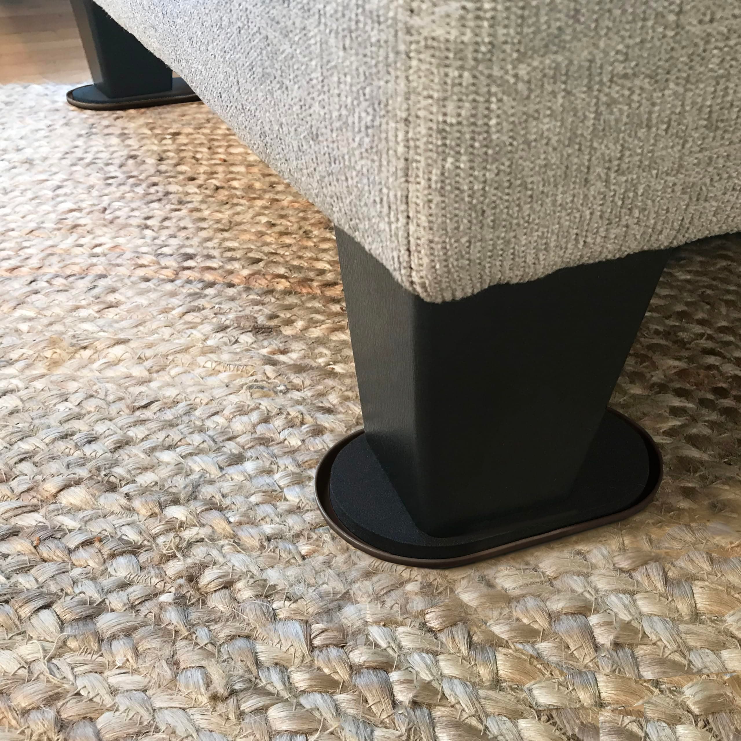 Super Sliders 9 1/2" x 5 3/4" Reusable XL Heavy Furniture Sliders for Carpet, Br - Thumbnail 7