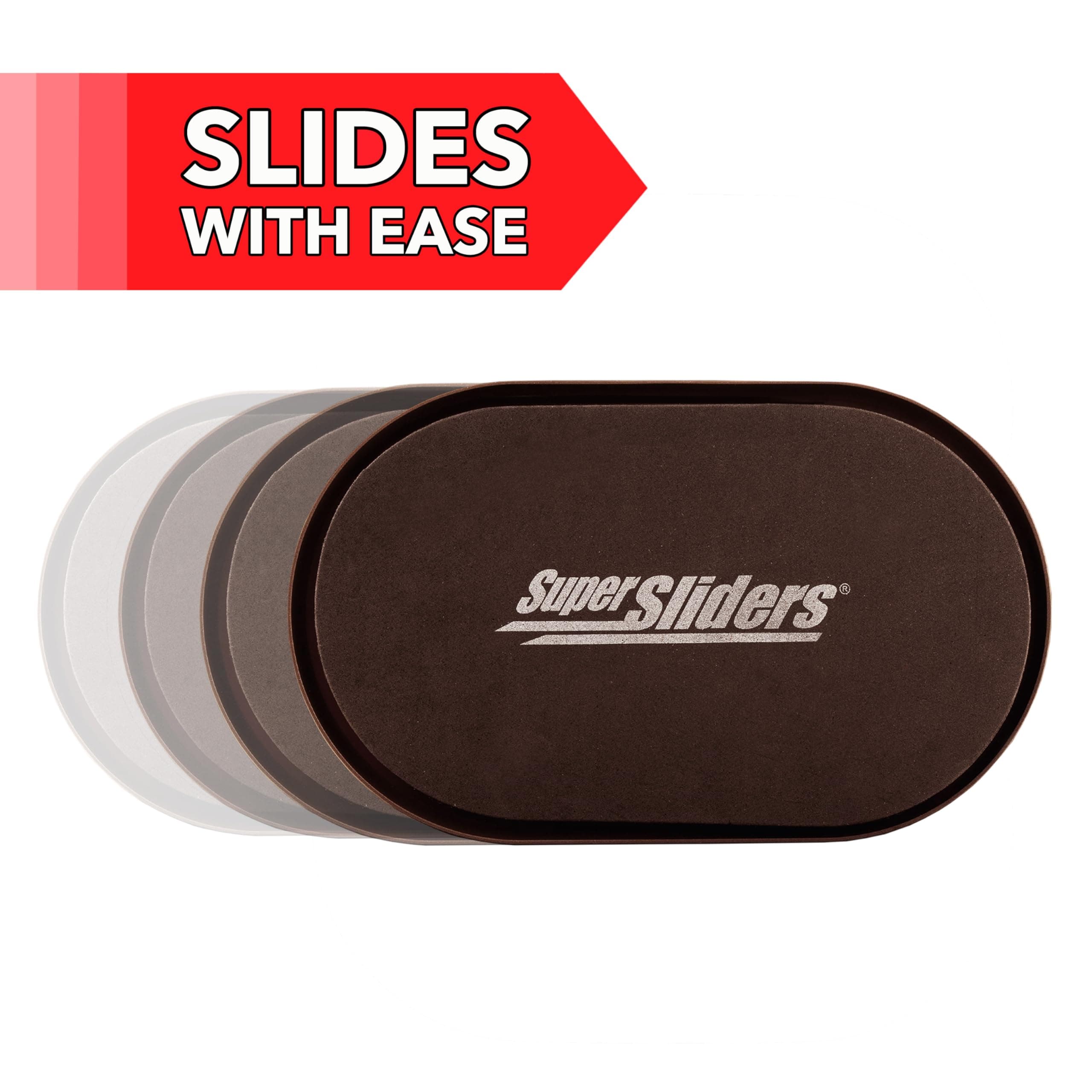 Super Sliders 9 1/2" x 5 3/4" Reusable XL Heavy Furniture Sliders for Carpet, Br - Thumbnail 2