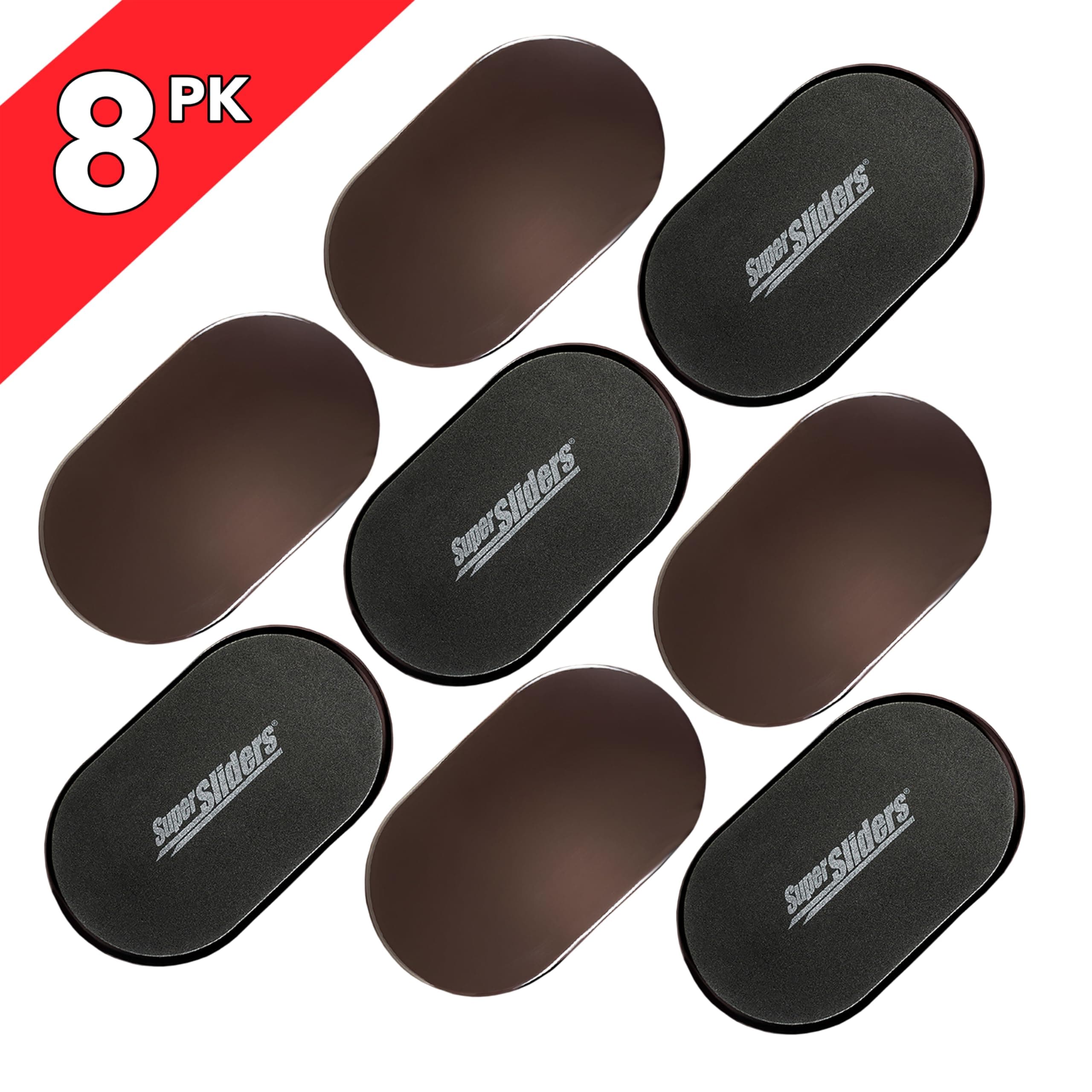 Super Sliders 9 1/2" x 5 3/4" Reusable XL Heavy Furniture Sliders for Carpet, Br - Thumbnail 4