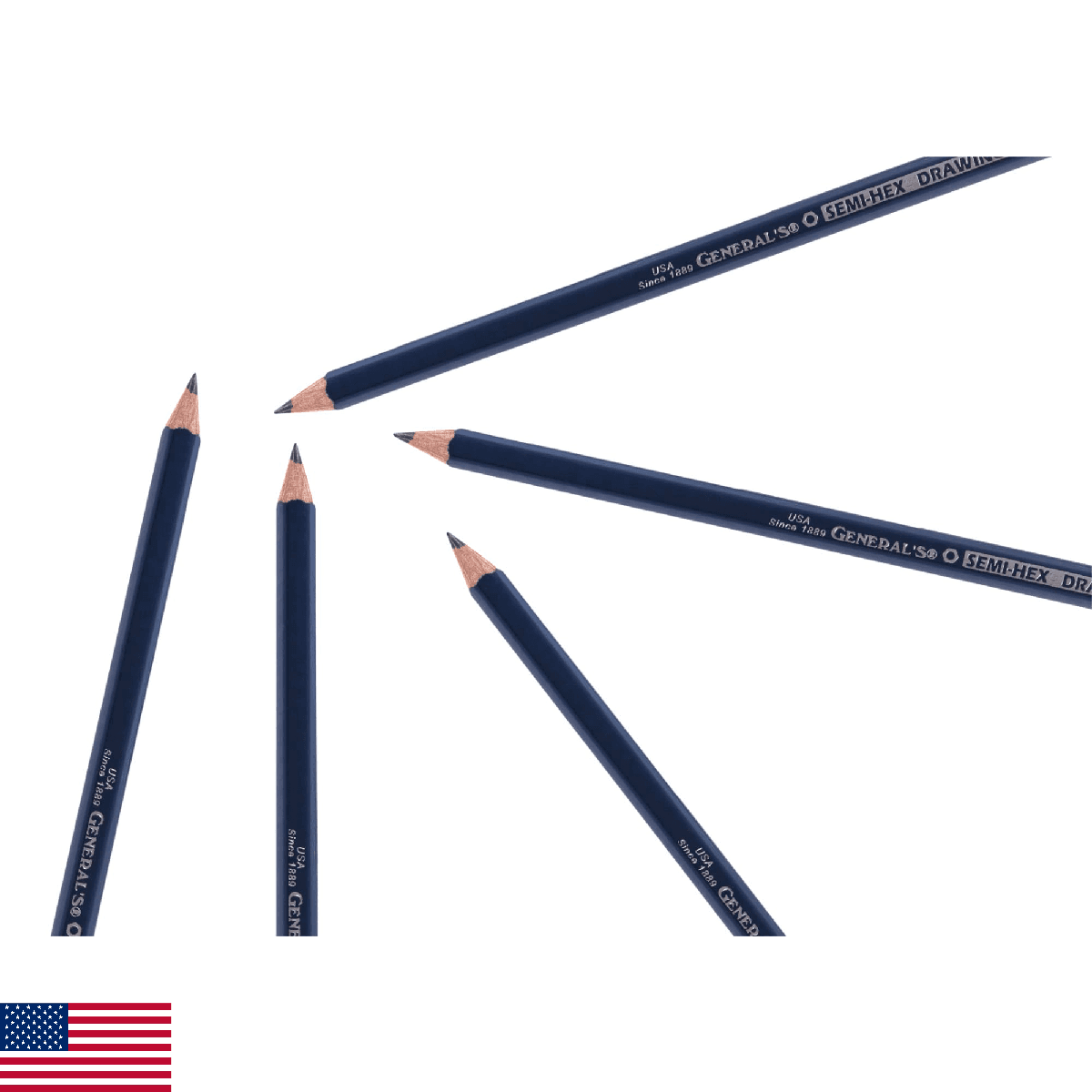 General's Semi-Hex Drawing Pencils, 6H Hardness, Pack of 12 - Image 1