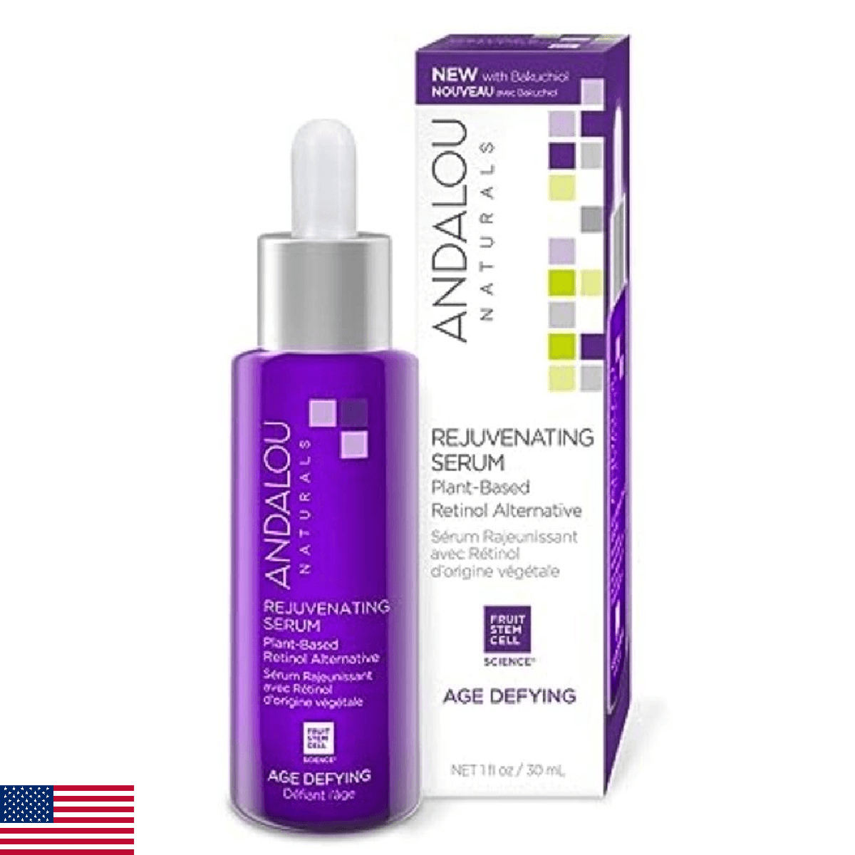 Andalou Naturals Rejuvenating Serum with Plant Based Retinol, 1 Oz - Image 1
