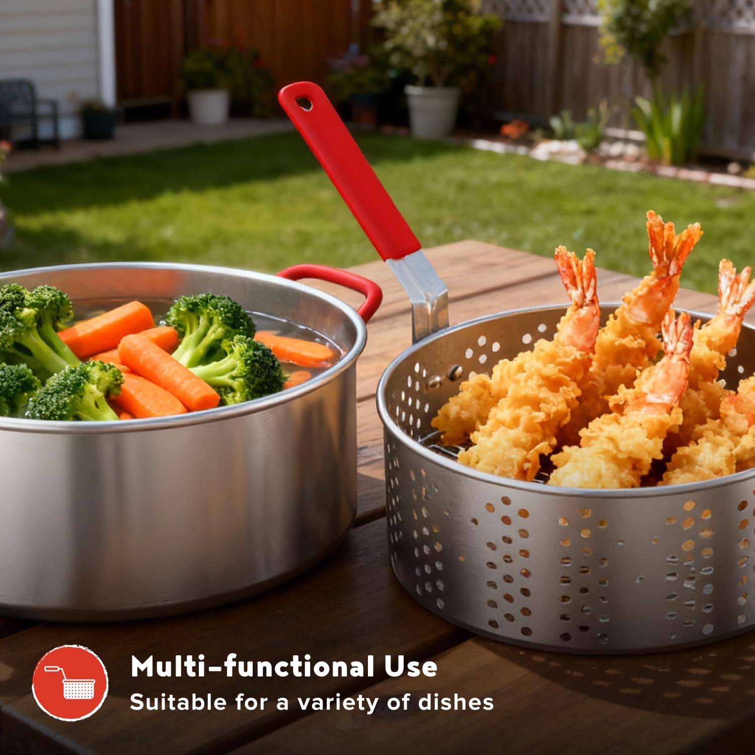 Megamaster 10.5QT Aluminum Fish Fryer Pot Kit, Outdoor 50,000 BTU Propane Deep F - Thumbnail 5