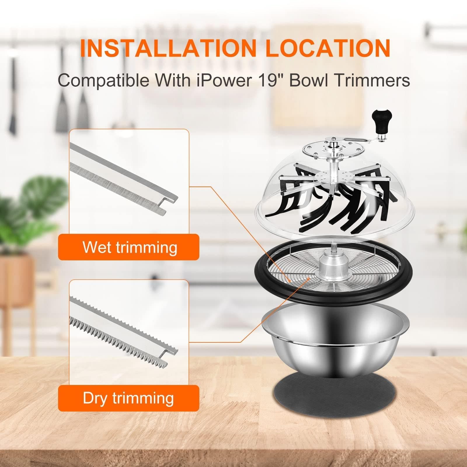 iPower 4-Pack 19 inch Bud Bowl Leaf Trimmer Blades Replacement, Stainless Steel - Thumbnail 3