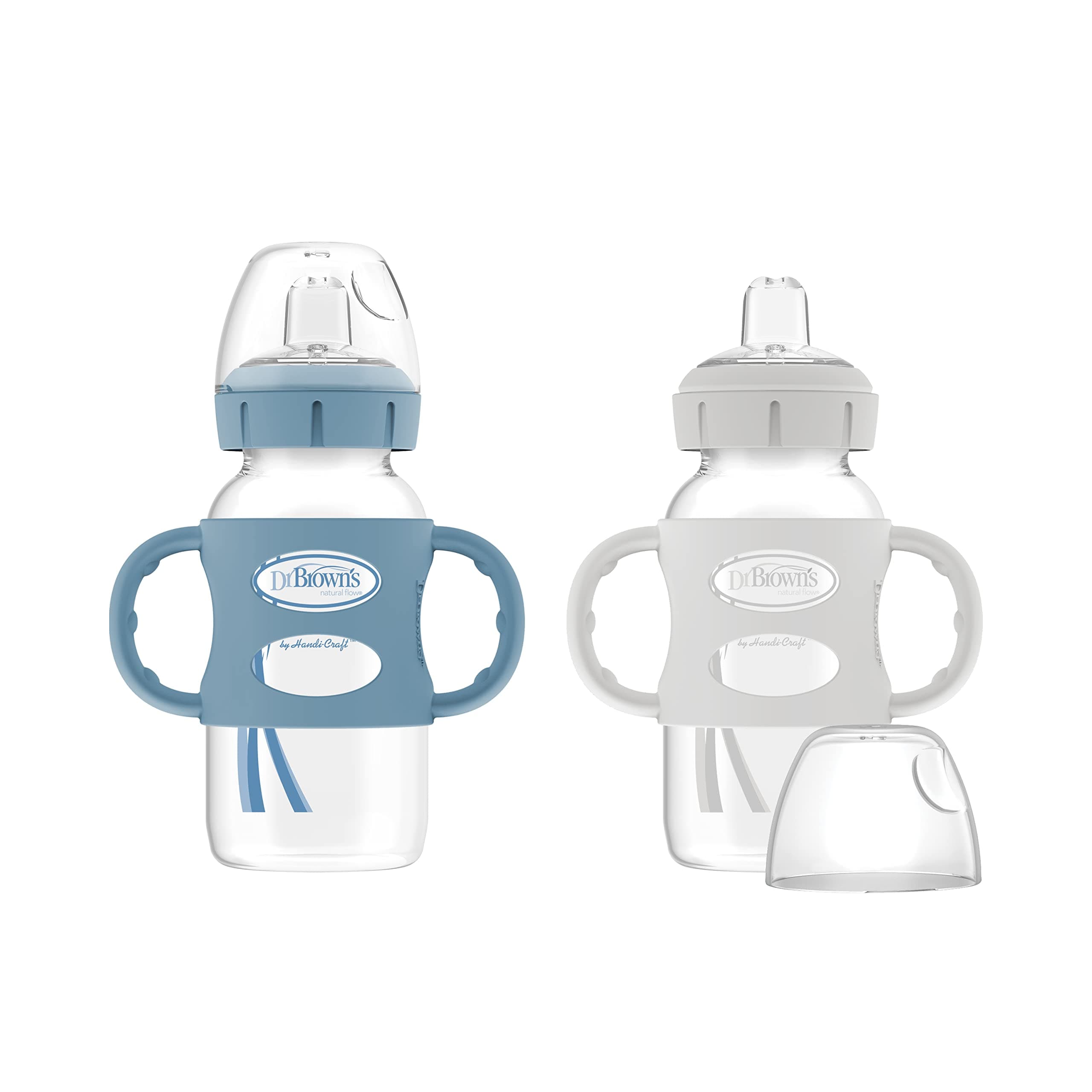 Dr. Brown's Milestones Wide-Neck Sippy Bottle with 100% Silicone Handles, Easy-G - Thumbnail 2