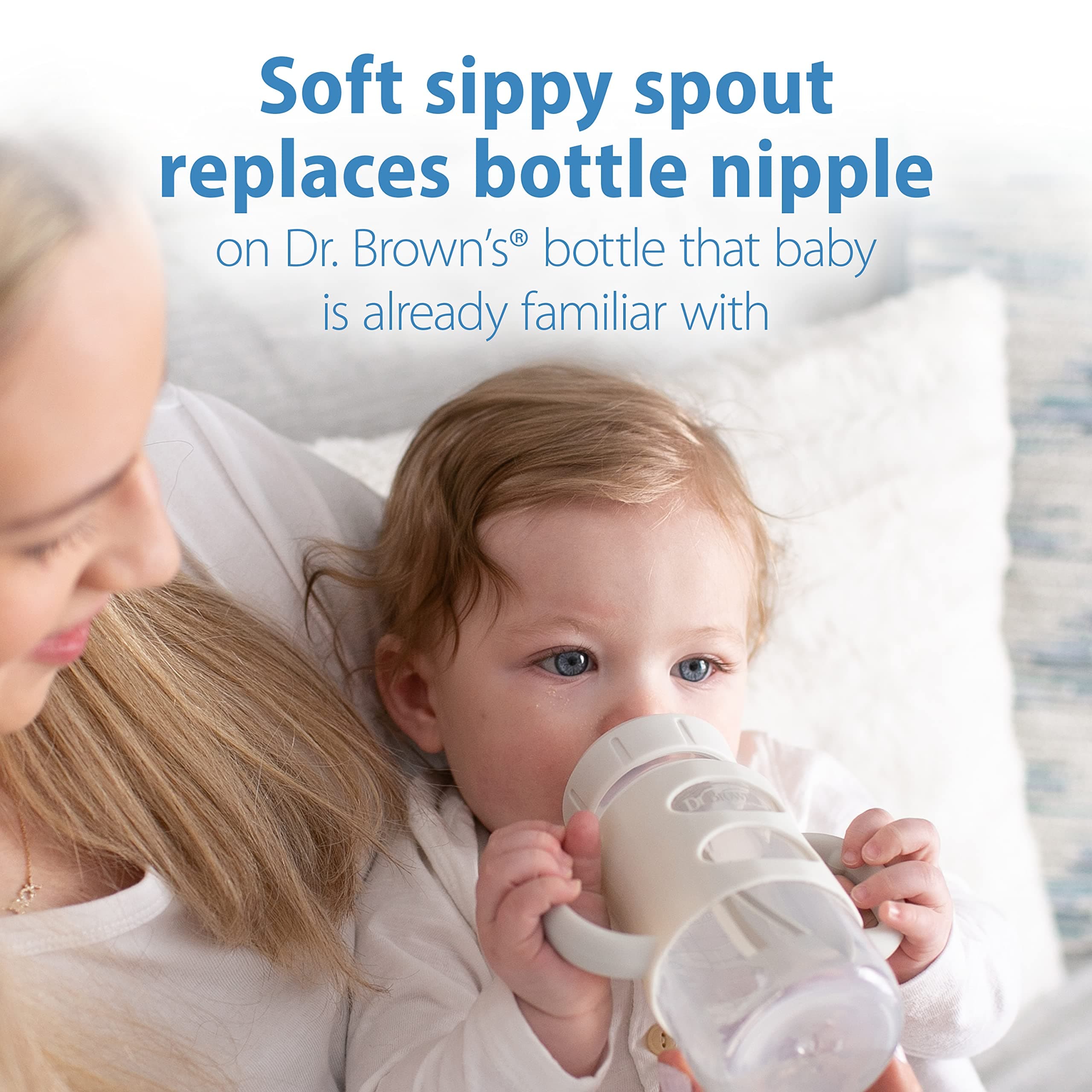 Dr. Brown's Milestones Wide-Neck Sippy Bottle with 100% Silicone Handles, Easy-G - Thumbnail 4