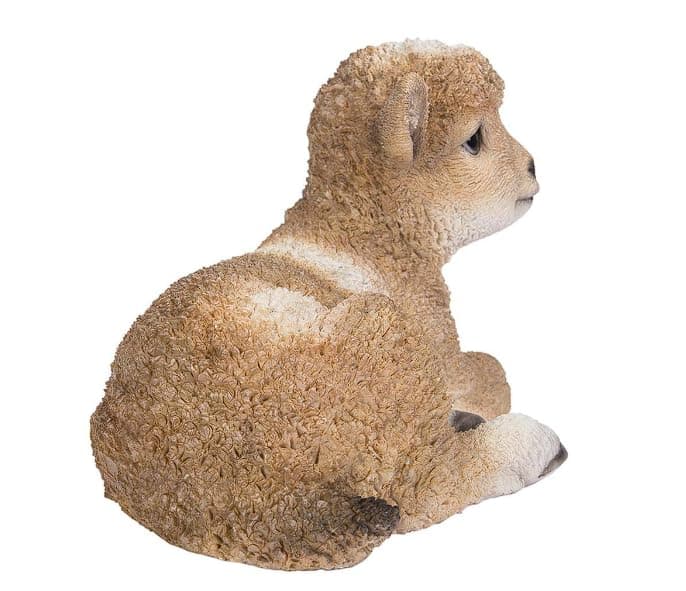 Hi-Line Gift Ltd. Small Brown & White Baby Lamb Lying Down - Thumbnail 2