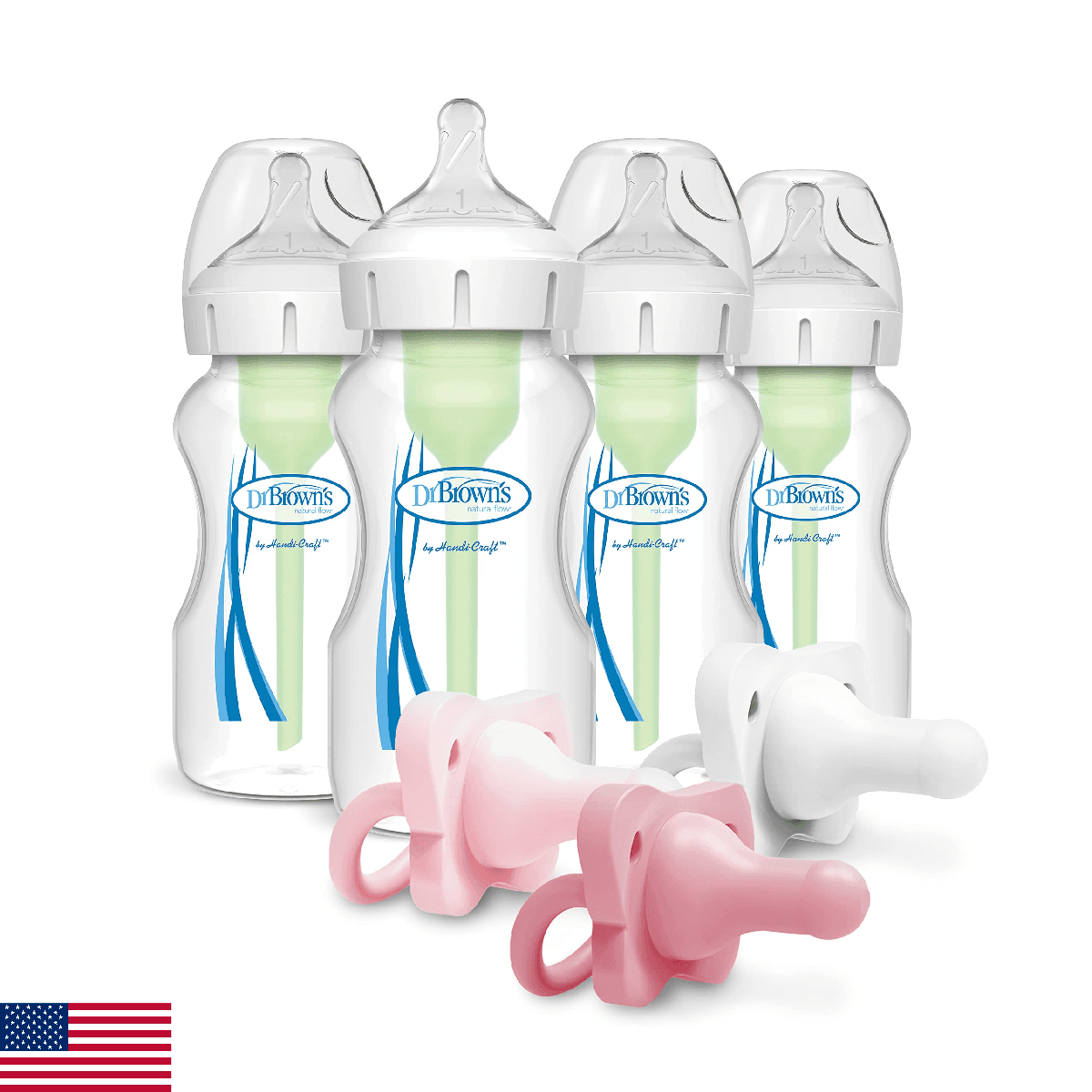 Dr. Brown’s Natural Flow® Anti-Colic Options+™ Wide-Neck Baby Bottle, 9 oz/270 m - Image 1