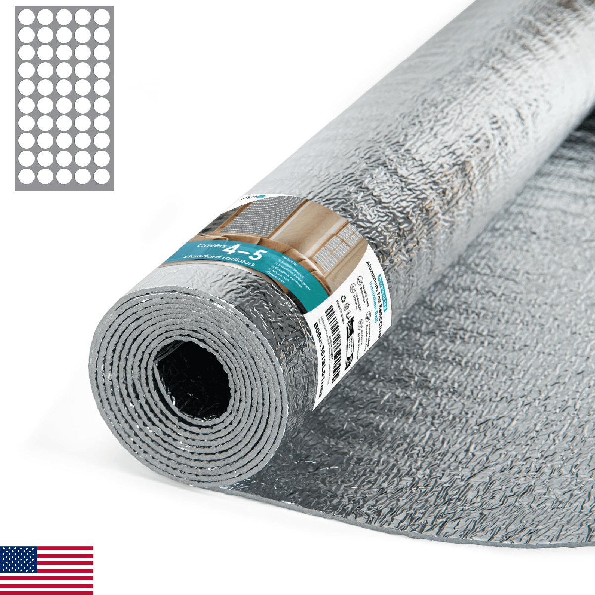 Art3d 3MM Reflective Insulation Roll 48IN x 10FT Double Sided Aluminum Foam Core - Image 1