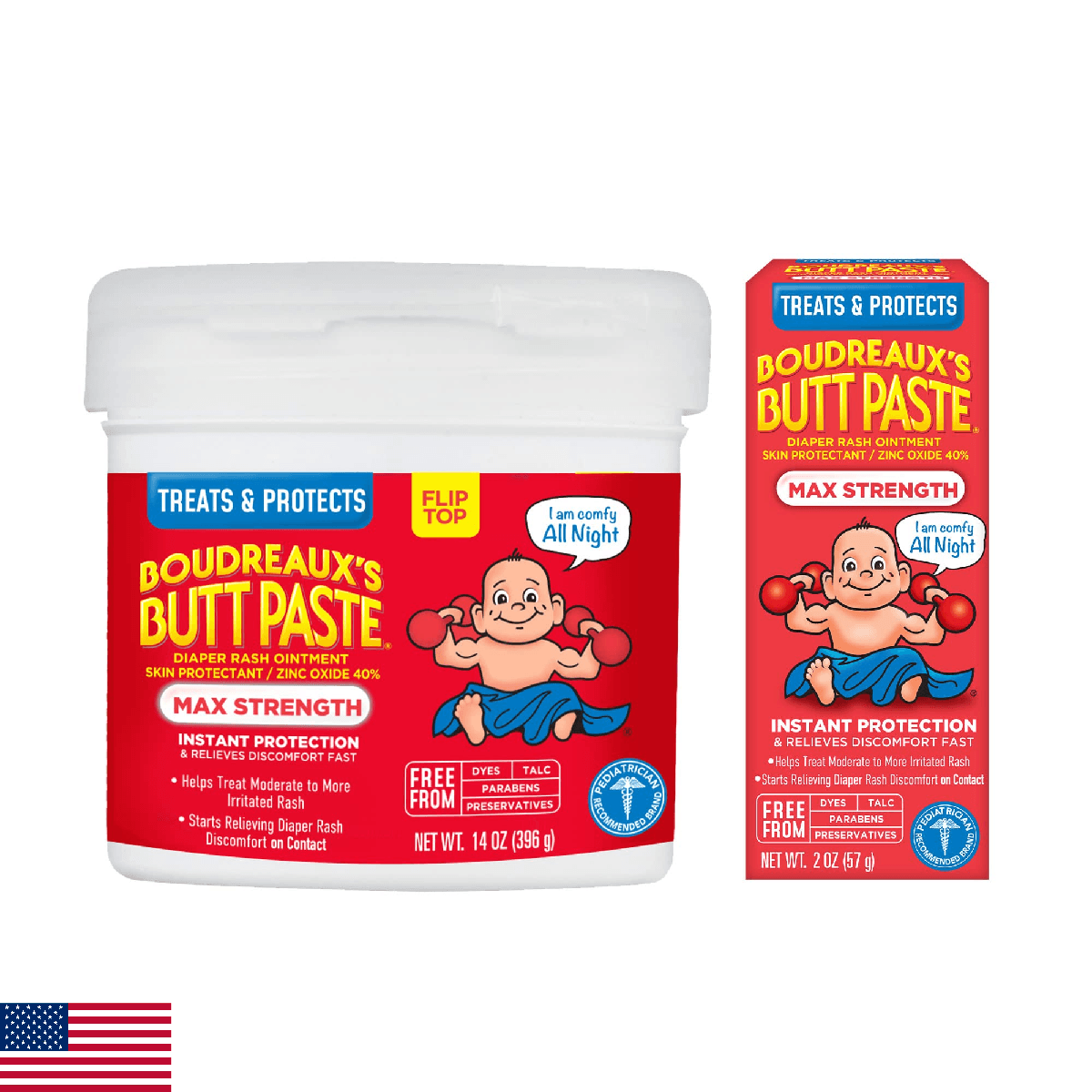 Boudreaux's Butt Paste Maximum Strength Diaper Rash Cream, Ointment for Baby, 2 - Image 1