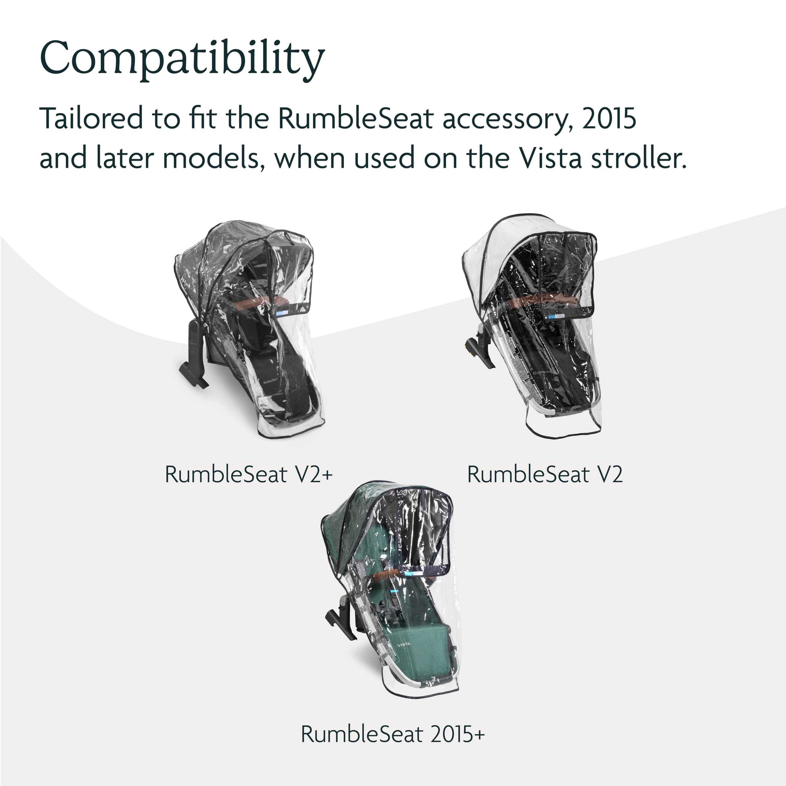 UPPAbaby RumbleSeat Rain Shield / Compatible with RumbleSeat models 2015-2019, V - Thumbnail 4