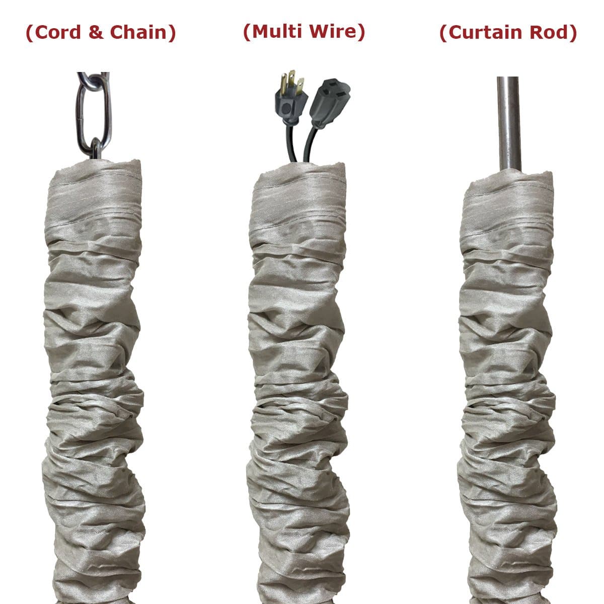 Royal Designs, Inc CC-21-GR-2 Cord & Chain Covers Gray 2 Piece - Thumbnail 3