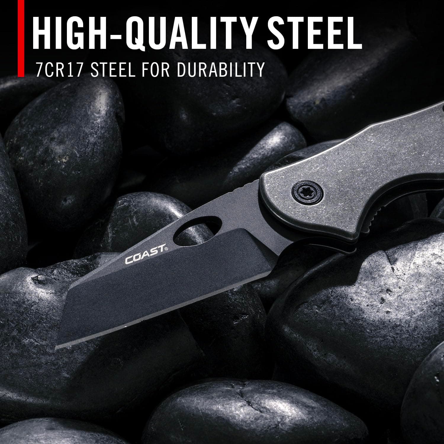 COAST CONTRA EDC Folding Pocketknife, Flip Tab, Frame Lock, Pocket Clip, Stainle - Thumbnail 3