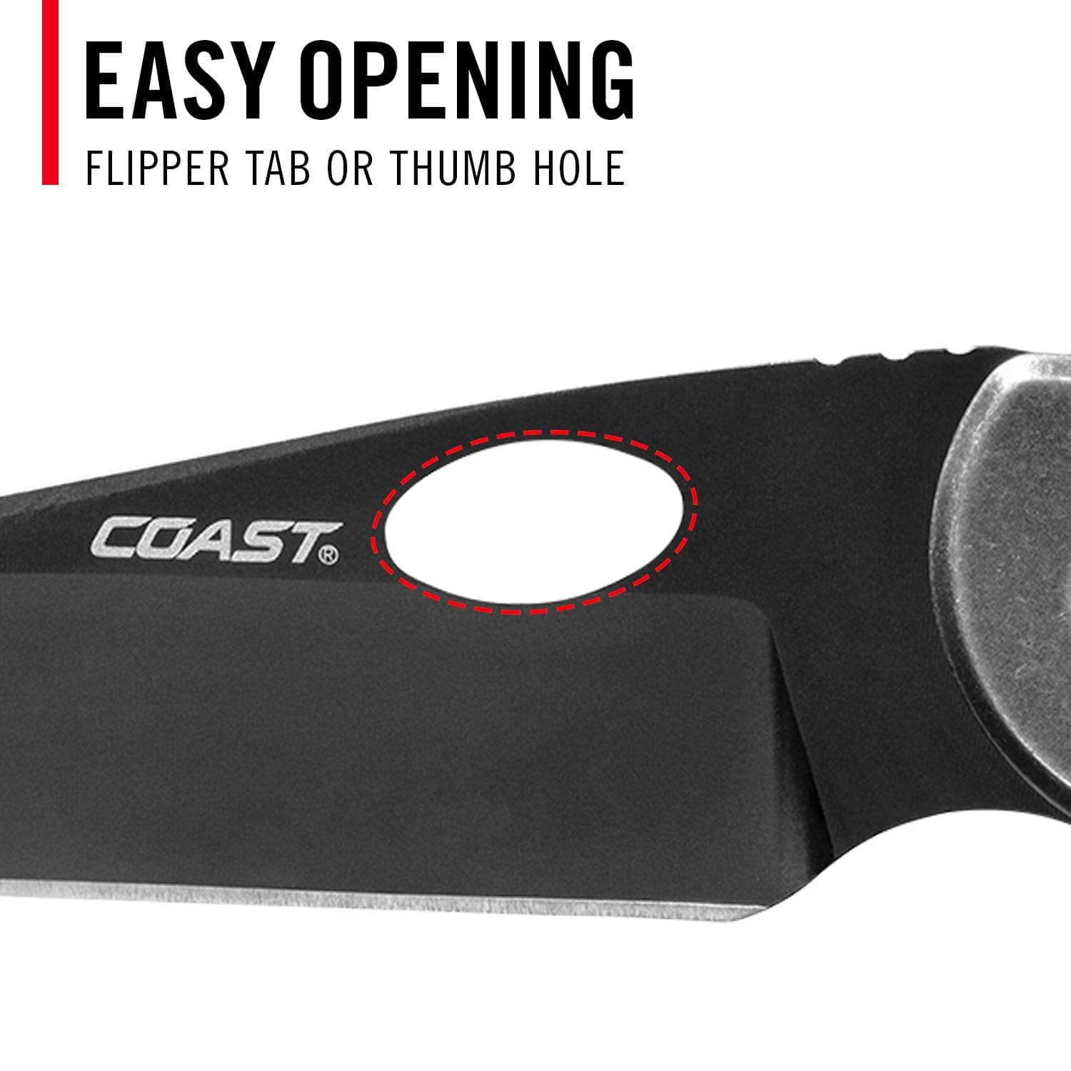 COAST CONTRA EDC Folding Pocketknife, Flip Tab, Frame Lock, Pocket Clip, Stainle - Thumbnail 5