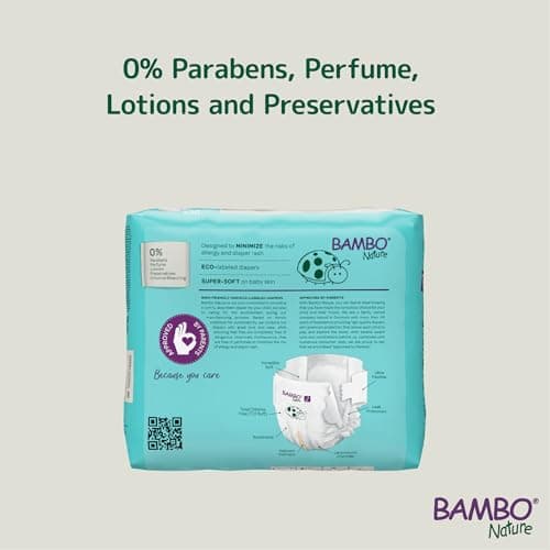 Bambo Nature Hypoallergenic Baby Diapers, Eco-Labeled Diapers, Enhanced Leakage - Thumbnail 3