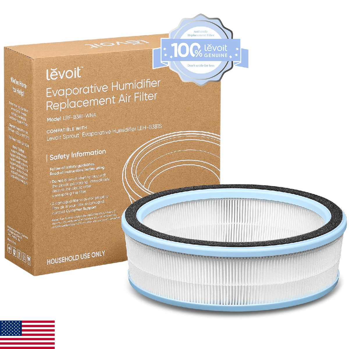 LEVOIT Replacement Filter for Sprout Evaporative Humidifier, White - Image 1