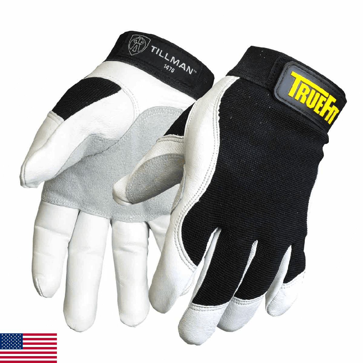 John Tillman and Co Medium Black and White TrueFit Goatskin and Spandex Full Fin - Image 1