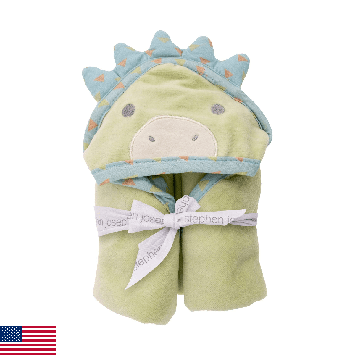Stephen Joseph Hooded Bath Towel, Dino - Image 1