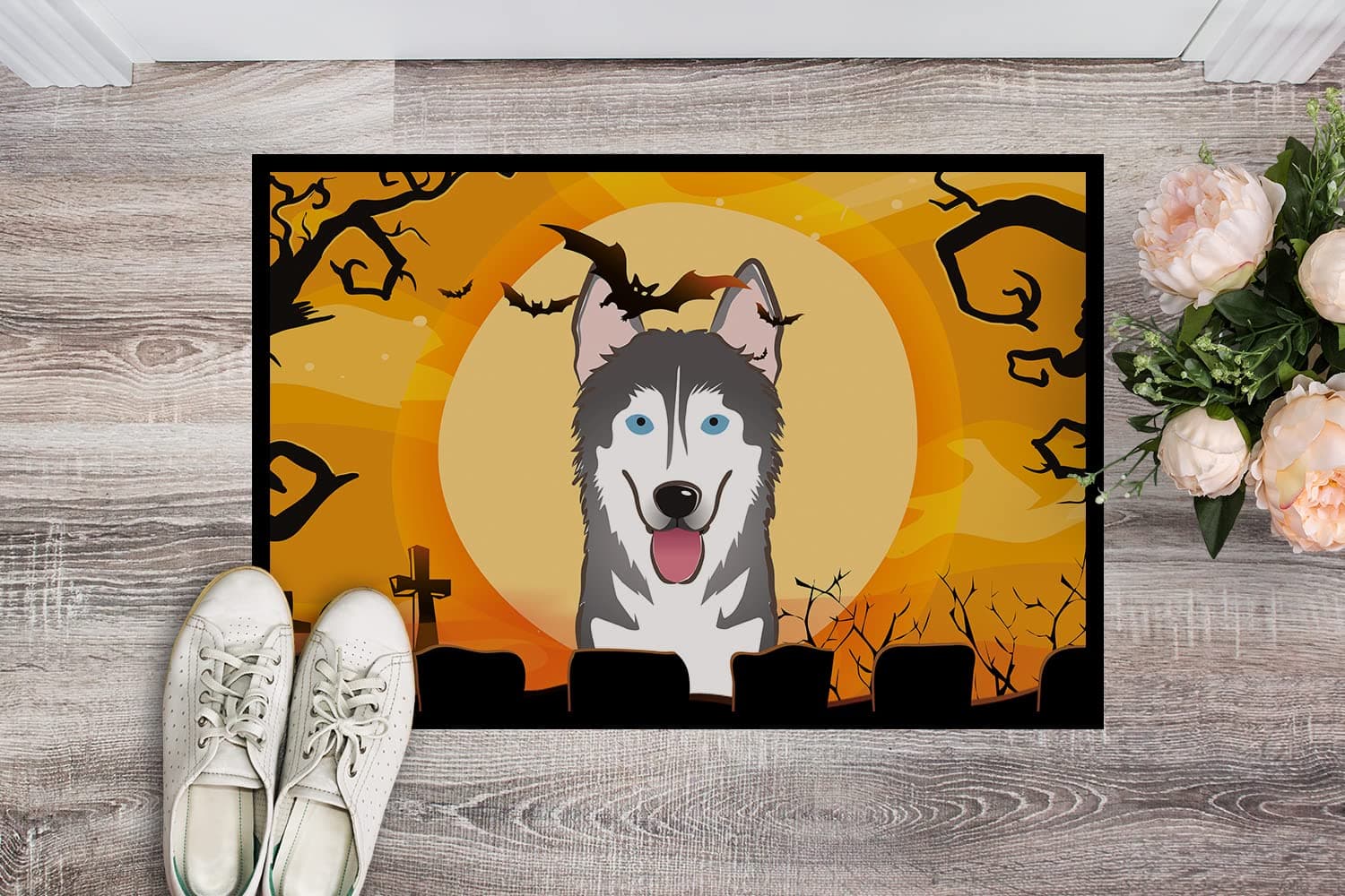 Caroline's Treasures BB1776MAT Halloween Alaskan Malamute Doormat 18x27 Front Do - Thumbnail 2