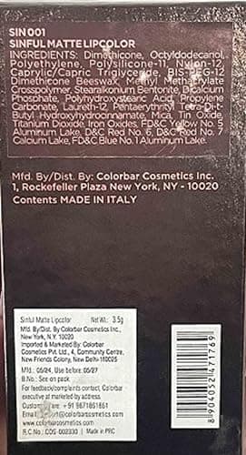 Colorbar Sinful Matte Lipcolor - Long Lasting Lipstick - Creamy Matte Lipstick H - Thumbnail 12