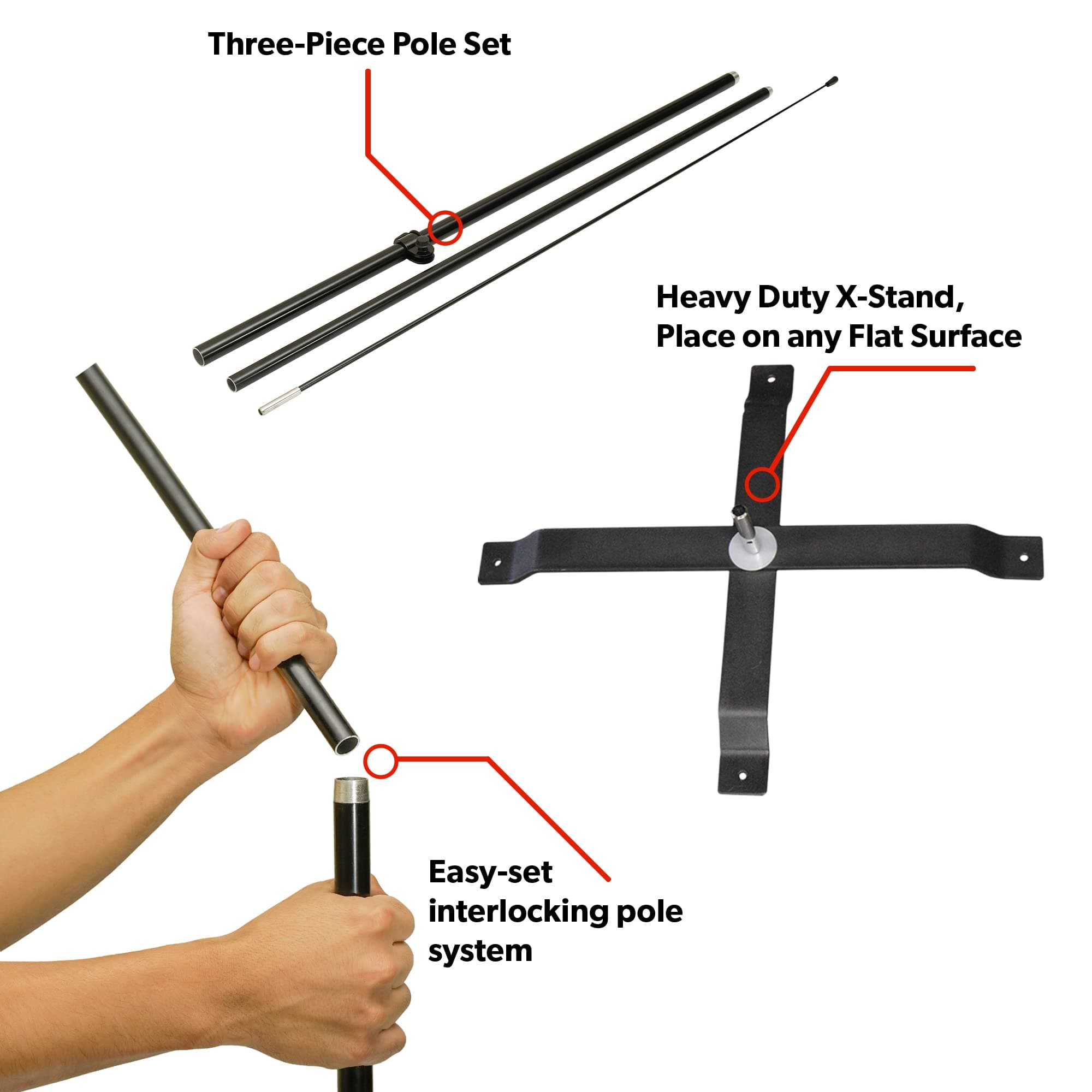 LookOurWay Feather Flag Set - 5ft Tall Advertising Banner Flag with Pole Kit and - Thumbnail 3