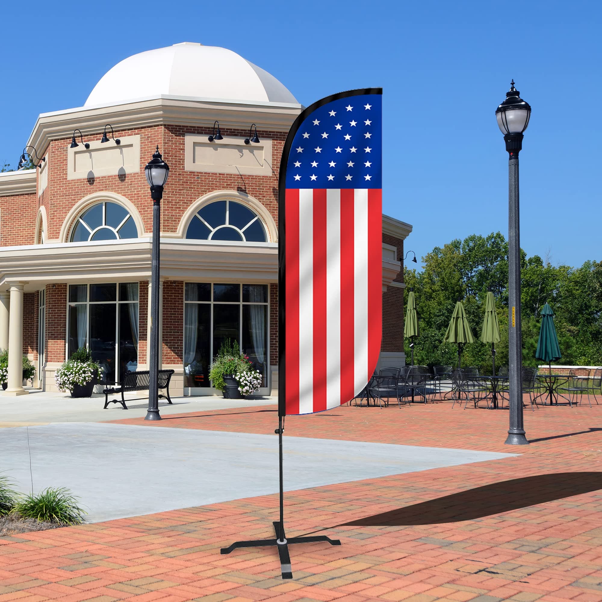 LookOurWay Feather Flag Set - 5ft Tall Advertising Banner Flag with Pole Kit and - Thumbnail 5