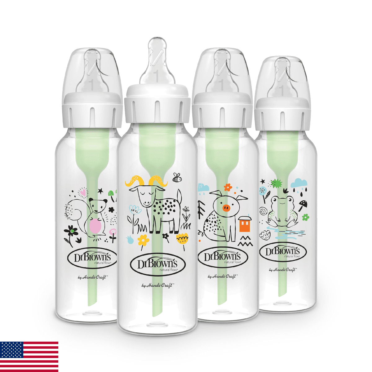 Dr. Brown's Natural Flow Anti-Colic Options+ Narrow Baby Bottle, 8 oz/250 mL, wi - Image 1