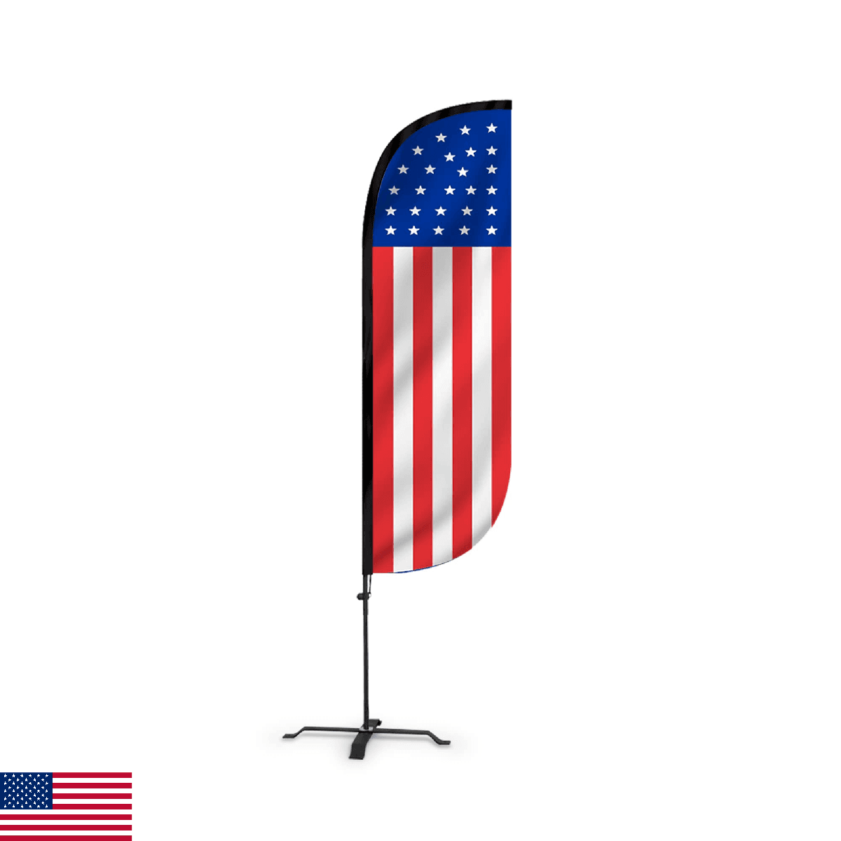 LookOurWay Feather Flag Set - 5ft Tall Advertising Banner Flag with Pole Kit and - Image 1