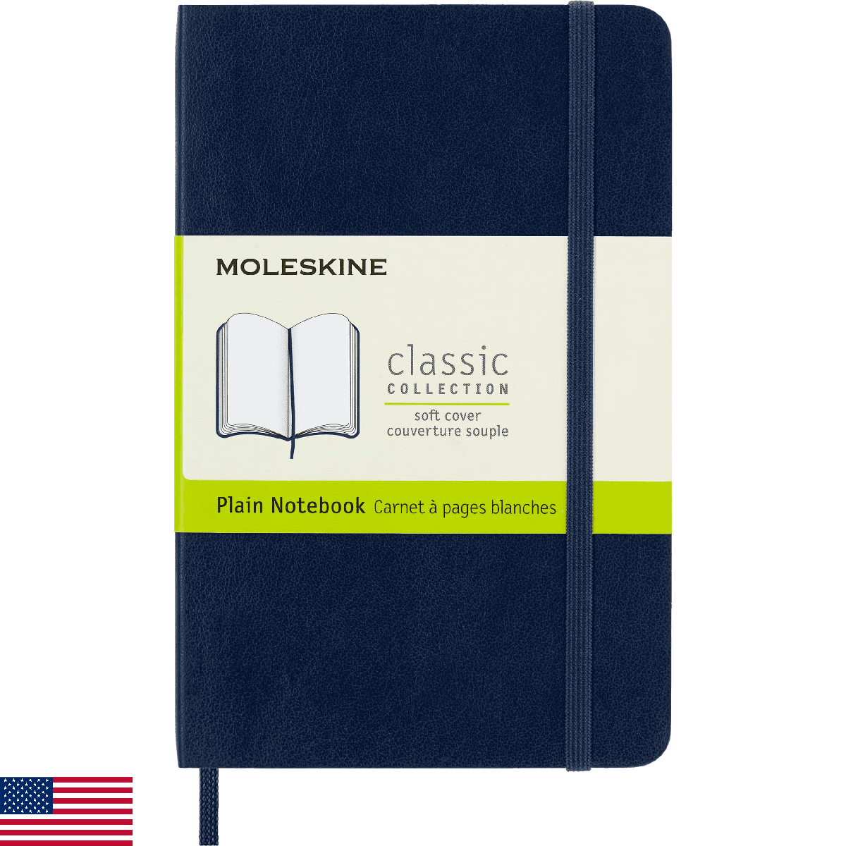 Moleskine Classic Notebook, Soft Cover, Pocket (3.5" x 5.5") Plain/Blank, Sapphi - Image 1