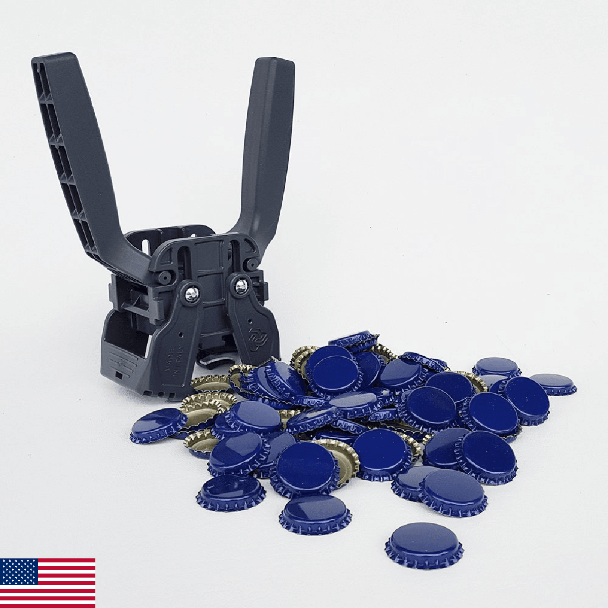 Double Lever Capper with Blue Crown Oxygen Absorbing Beer Bottle Caps - Image 1