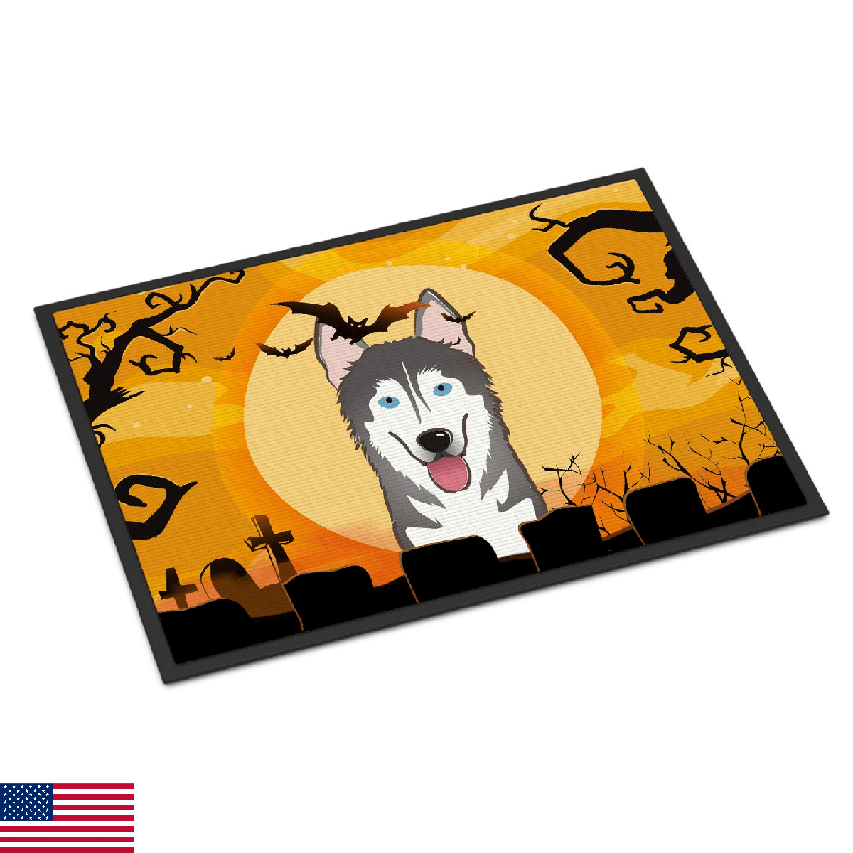 Caroline's Treasures BB1776MAT Halloween Alaskan Malamute Doormat 18x27 Front Do - Image 1