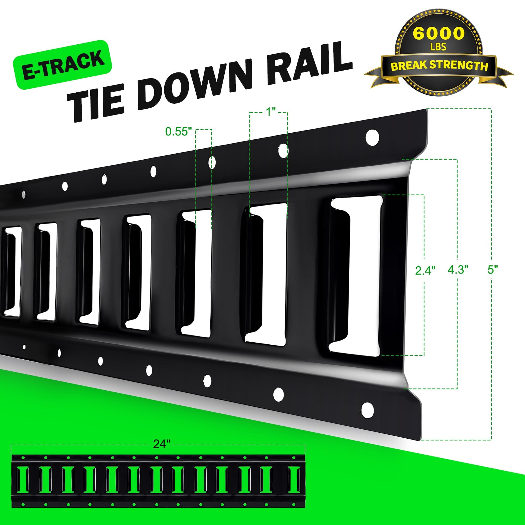 STARLEAPARTS 2' E Track Rail Tie-Down Kit - Heavy Duty 4 Pack Etrack Rails Syste - Thumbnail 2