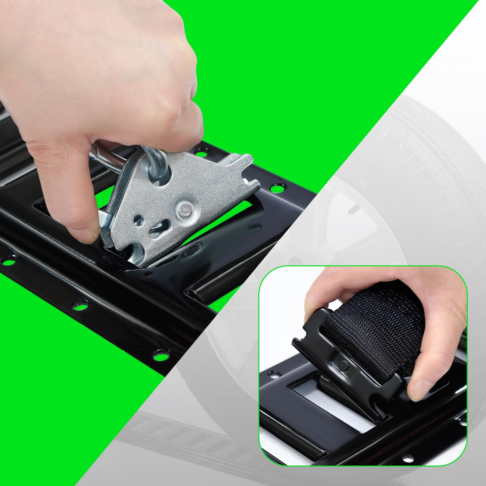 STARLEAPARTS 2' E Track Rail Tie-Down Kit - Heavy Duty 4 Pack Etrack Rails Syste - Thumbnail 4