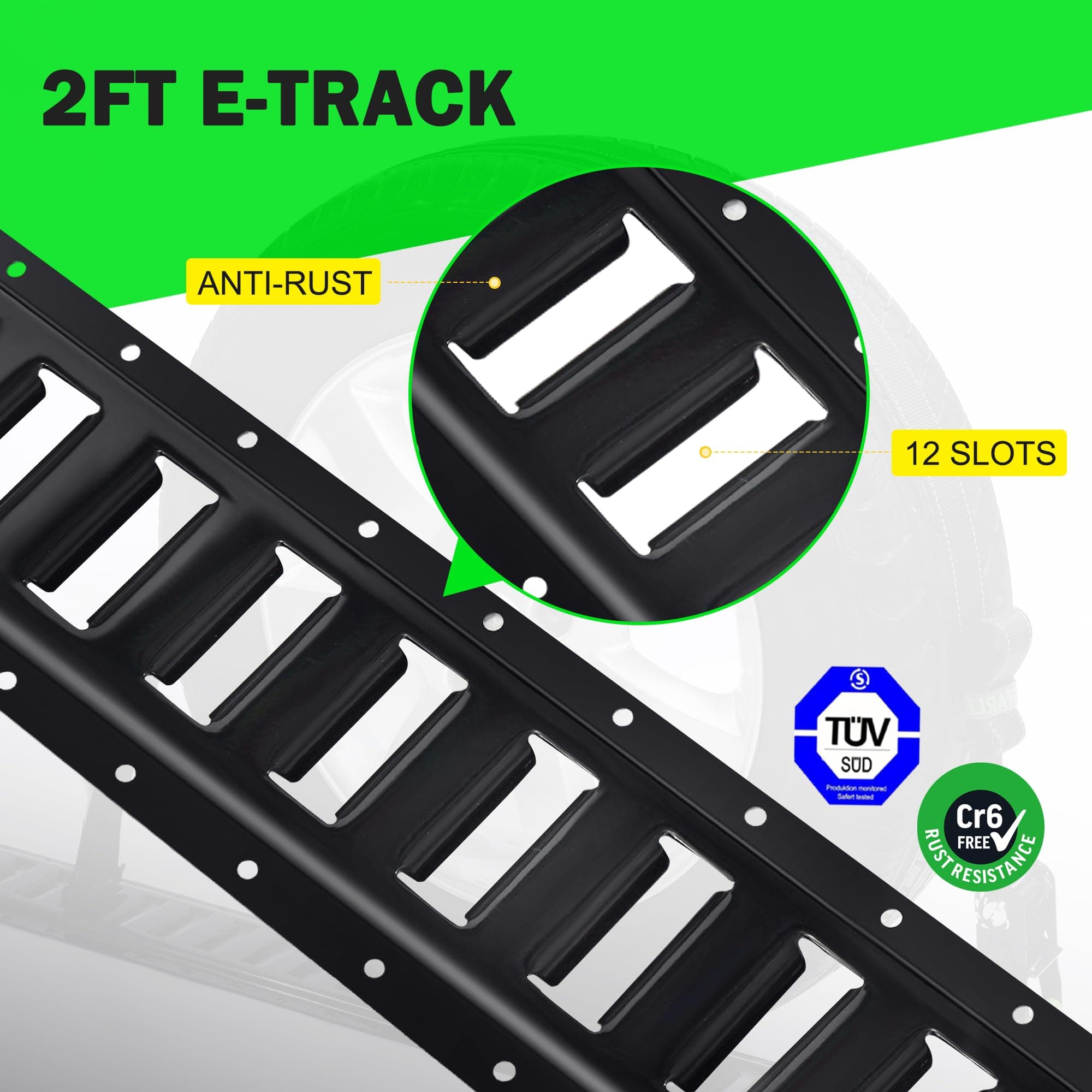 STARLEAPARTS 2' E Track Rail Tie-Down Kit - Heavy Duty 4 Pack Etrack Rails Syste - Thumbnail 3
