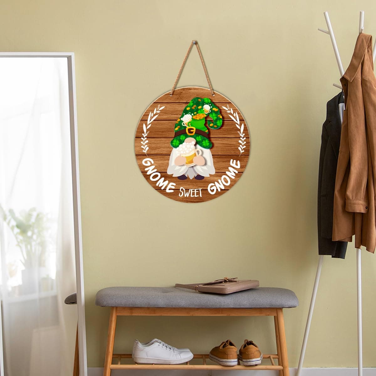 Interchangeable Gnome Welcome Sign St. Patrick's Day Door Decorations, Changeabl - Thumbnail 5