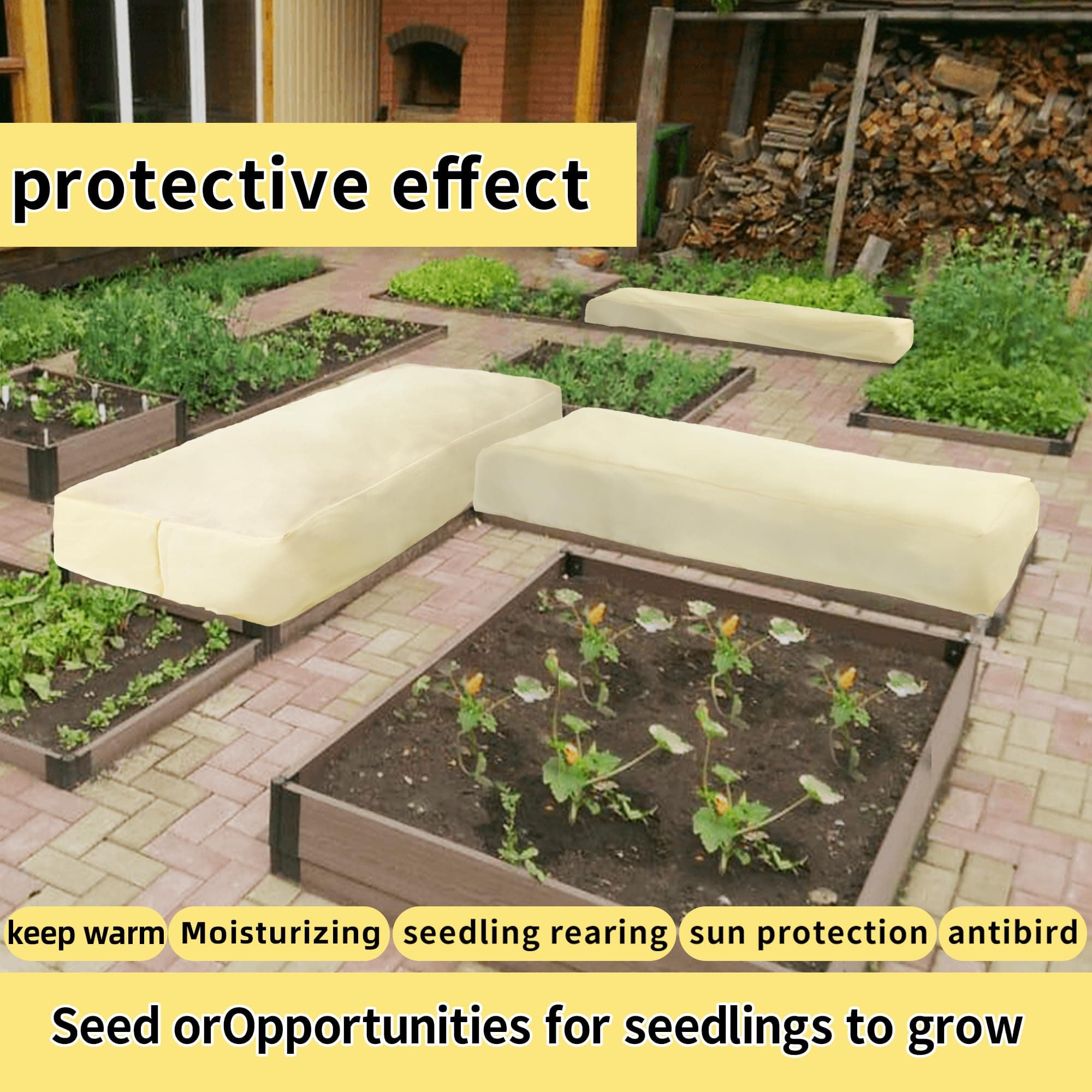 EAVNCLG Rectangular Plant Protection Blanket Winter Outdoor Garden Frost Protect - Thumbnail 4