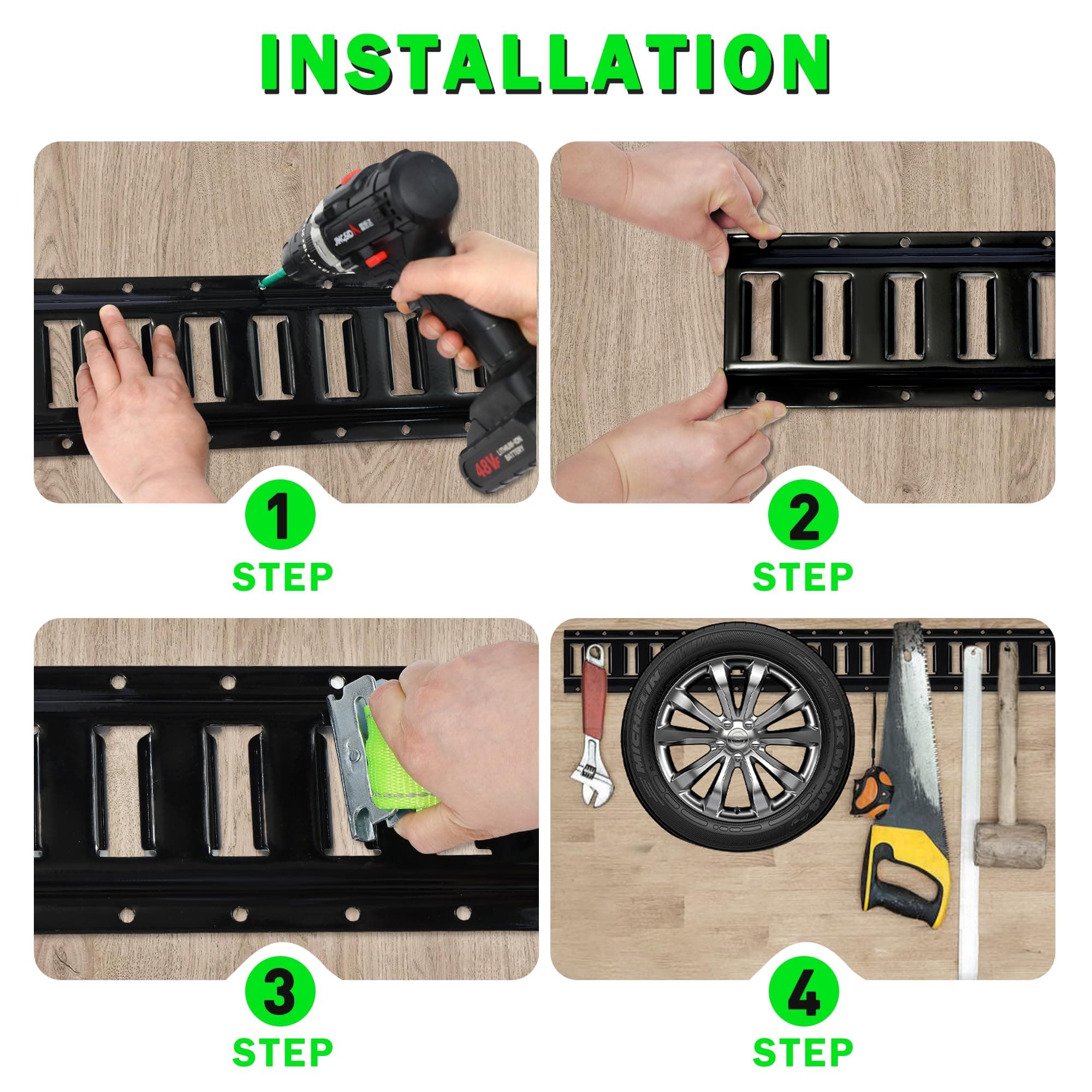 STARLEAPARTS 2' E Track Rail Tie-Down Kit - Heavy Duty 4 Pack Etrack Rails Syste - Thumbnail 7