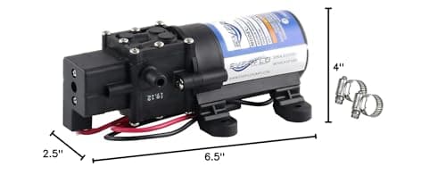 Everflo 12V On-Demand Diaphragm Sprayer Pump - 1.0GPM, 40 PSI Max, 3/8" Hose Bar - Thumbnail 7