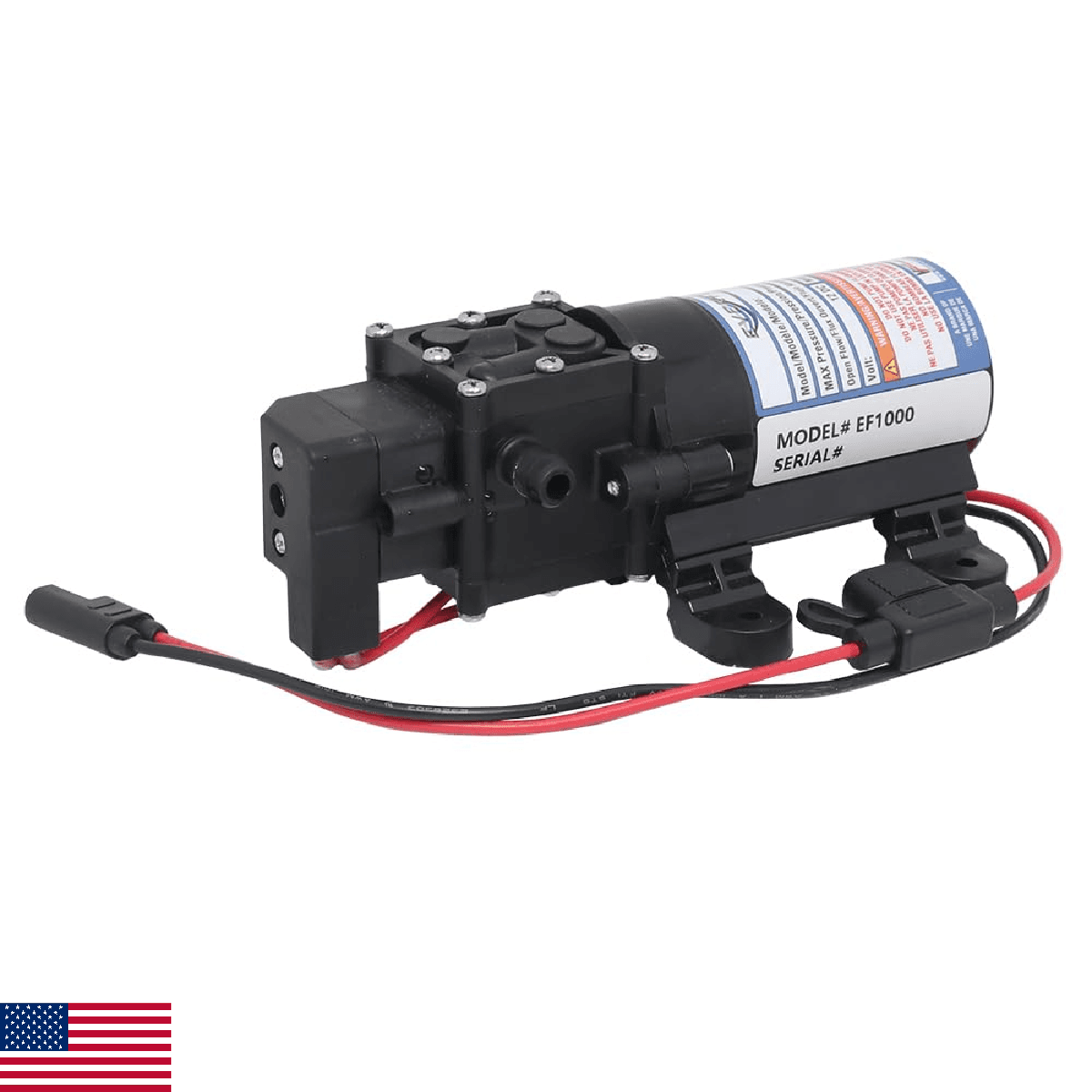 Everflo 12V On-Demand Diaphragm Sprayer Pump - 1.0GPM, 40 PSI Max, 3/8" Hose Bar - Image 1