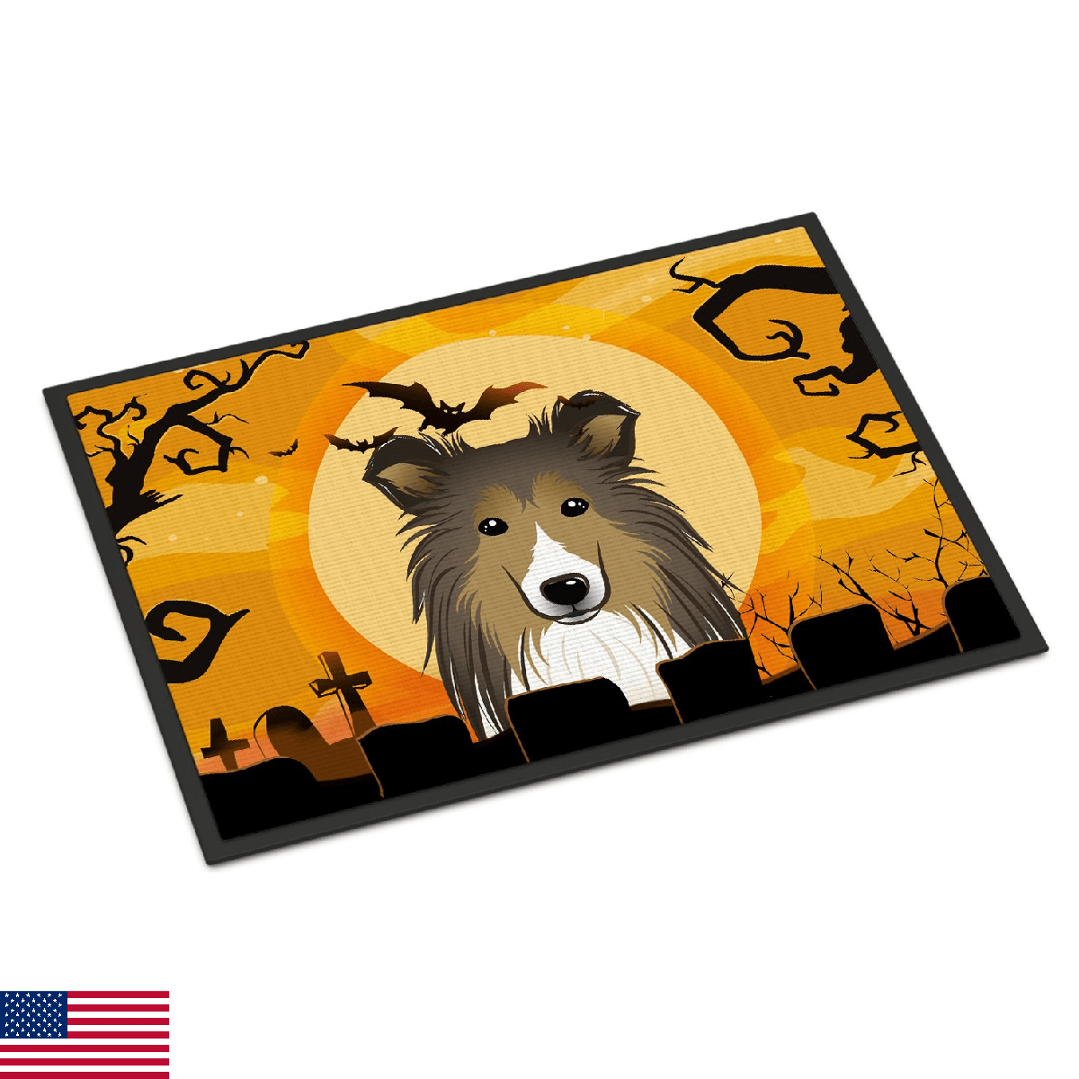 Caroline's Treasures BB1800MAT Halloween Sheltie Doormat 18x27 Front Door Mat In - Image 1