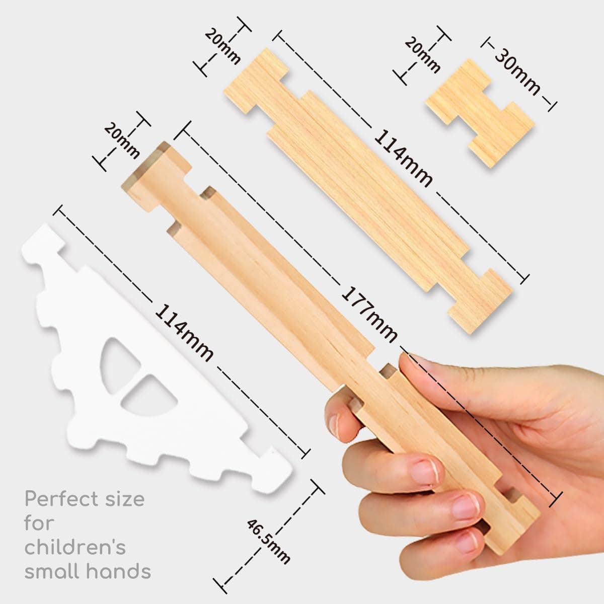 Jovi-mindly＆Notchies 96 PCS Wooden Blocks Wooden Toys with Storage Bag, Preschoo - Thumbnail 2