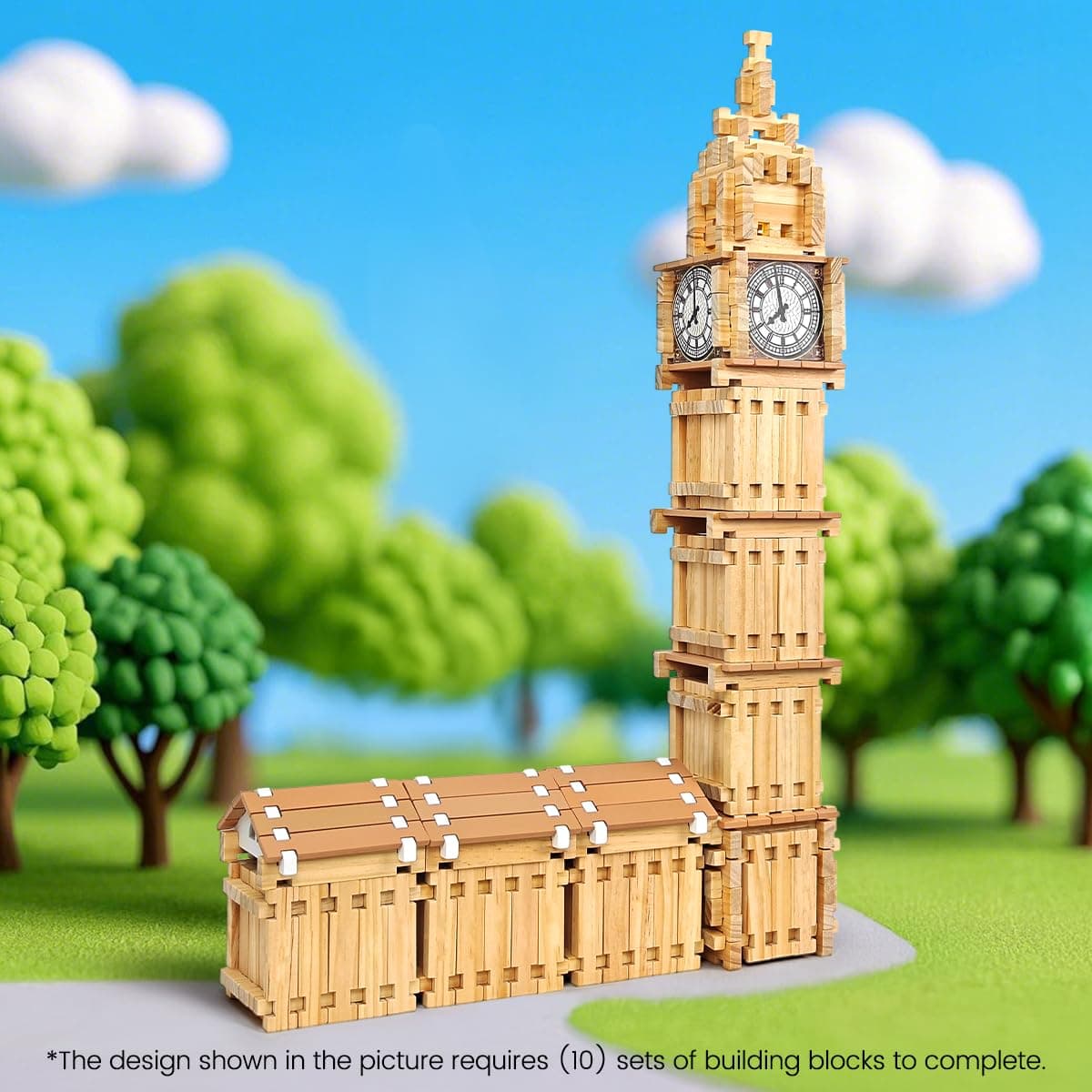 Jovi-mindly＆Notchies 96 PCS Wooden Blocks Wooden Toys with Storage Bag, Preschoo - Thumbnail 8