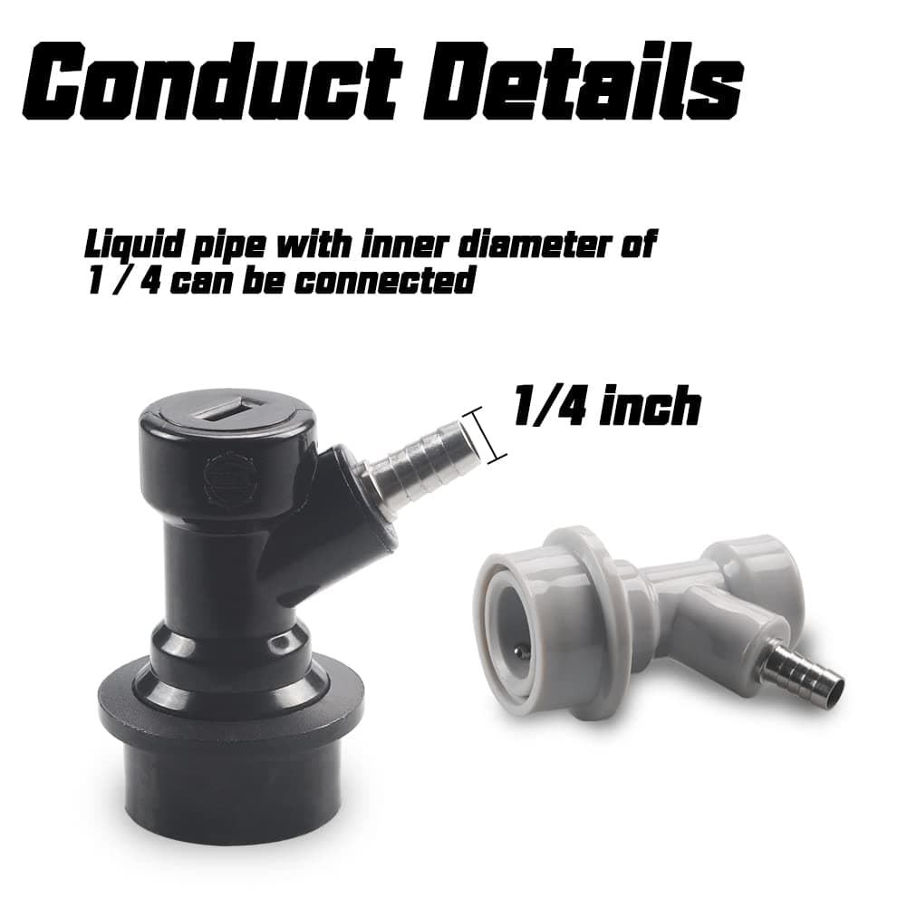 2 Pair ball lock keg couplers Barb Gas&Liquid beer Quick Disconnects Sets - Thumbnail 2