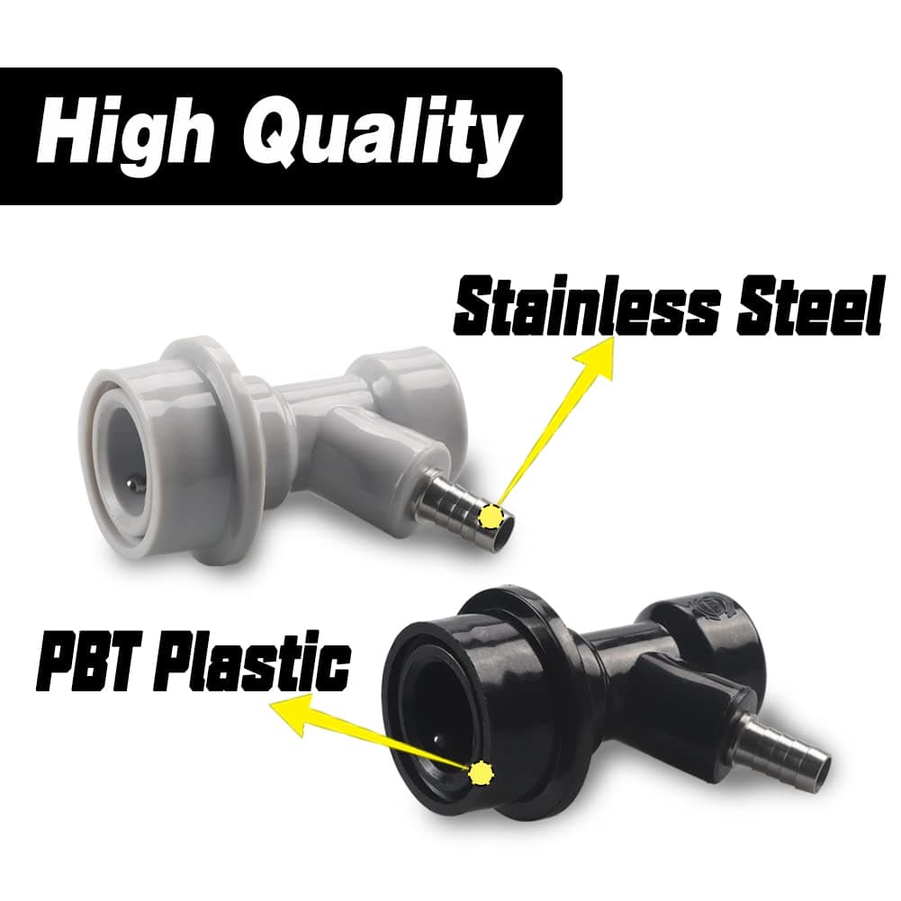 2 Pair ball lock keg couplers Barb Gas&Liquid beer Quick Disconnects Sets - Thumbnail 4