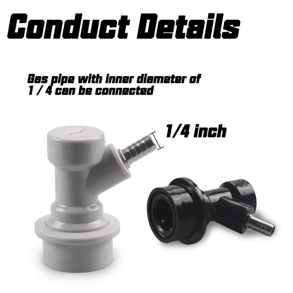 2 Pair ball lock keg couplers Barb Gas&Liquid beer Quick Disconnects Sets - Thumbnail 3