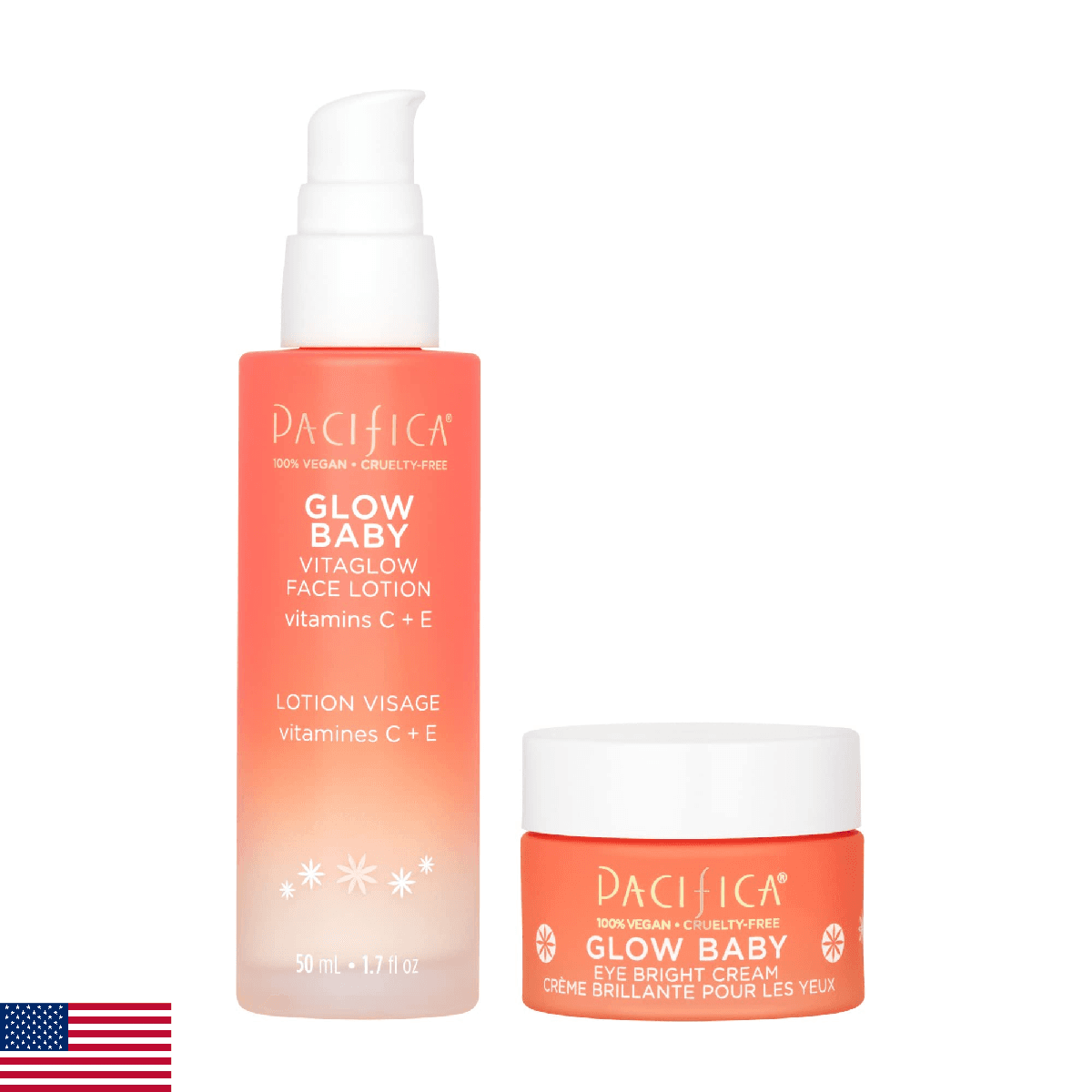 Pacifica Glow Baby Face Lotion & Eye Cream Set of 2 – Brightening Vitamin C Mois - Image 1