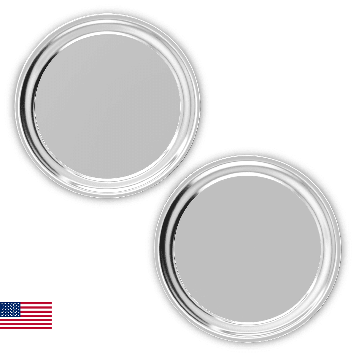 Olmaanseta Stainless Steel Round Serving Tray 13.3 Inches Bar Silver Tray 2 Pack - Image 1
