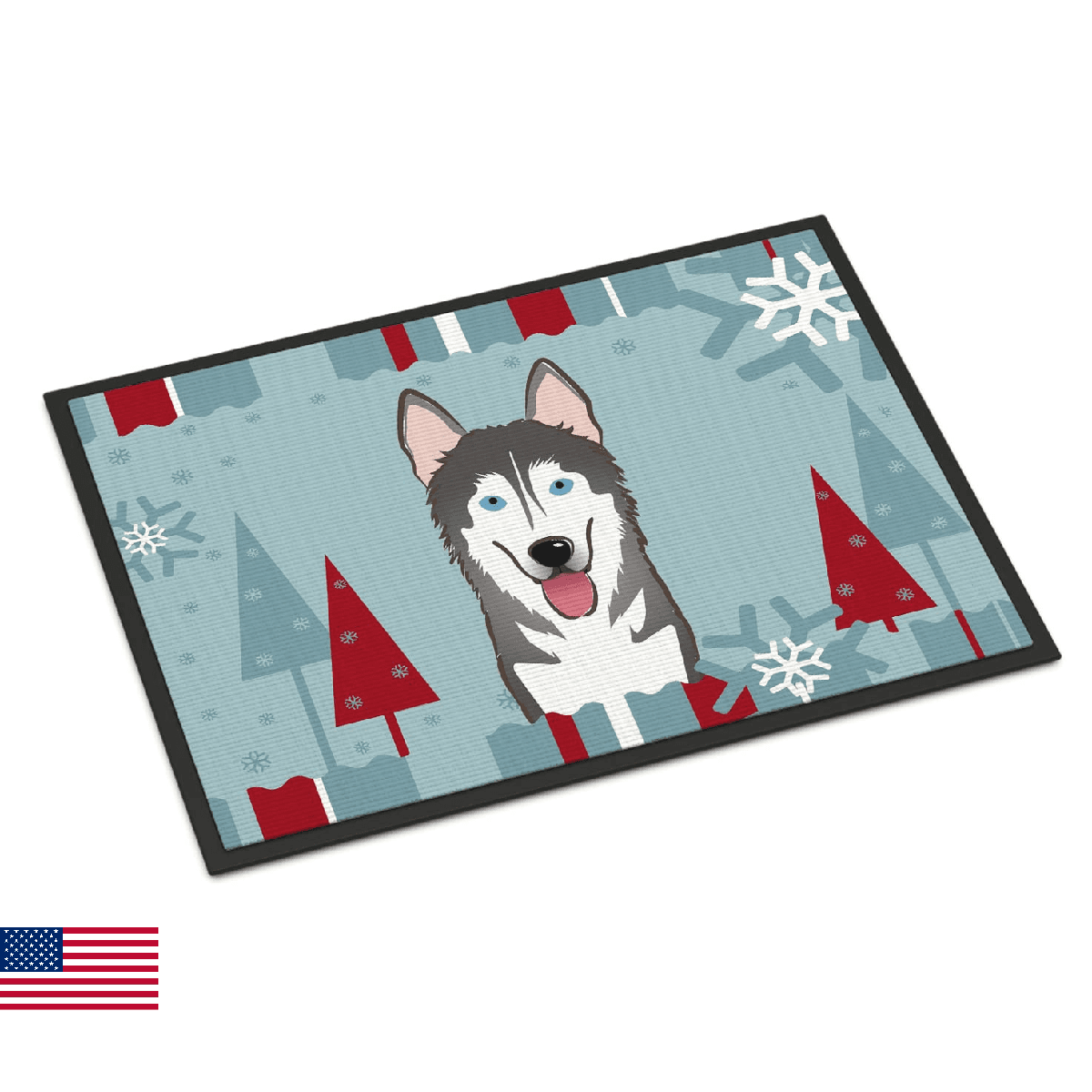 Caroline's Treasures BB1714JMAT Winter Holiday Alaskan Malamute Doormat 24x36 Fr - Image 1
