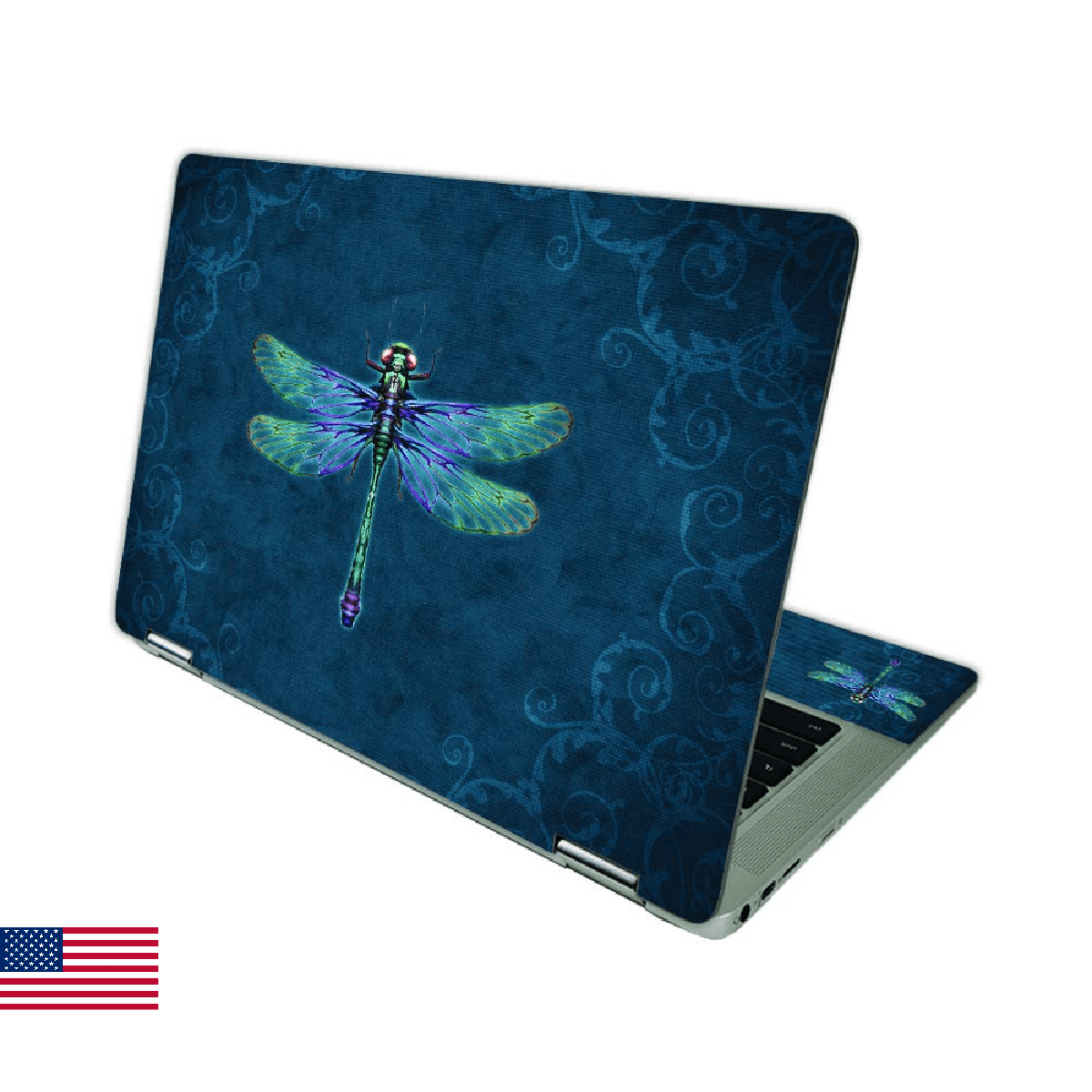 MIGHTY SKINS Skin Compatible with HP Chromebook x360 14 (2021) - Vibrant Dragonf - Image 1